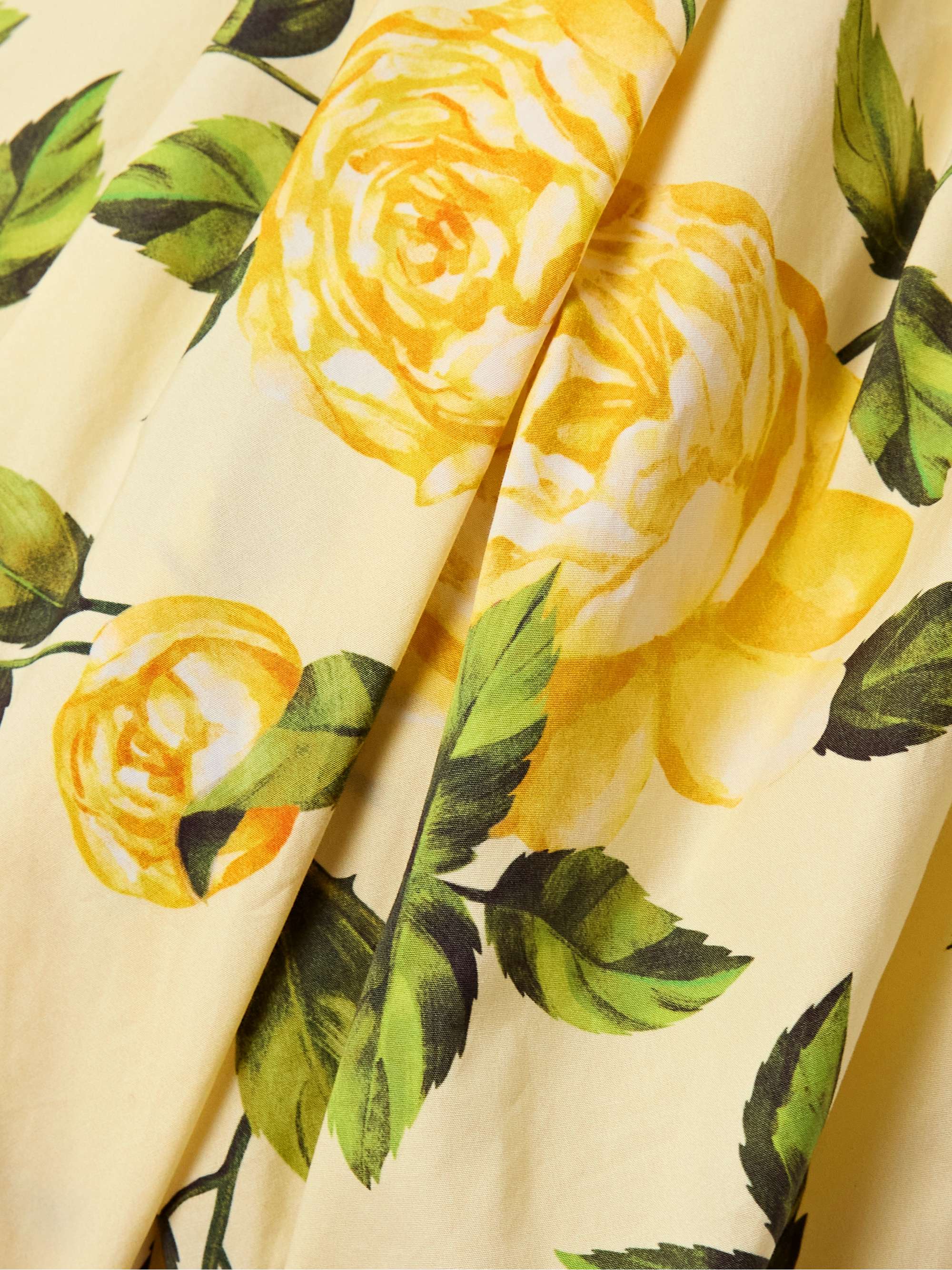 Embellished gathered floral-print cotton-blend poplin gown view