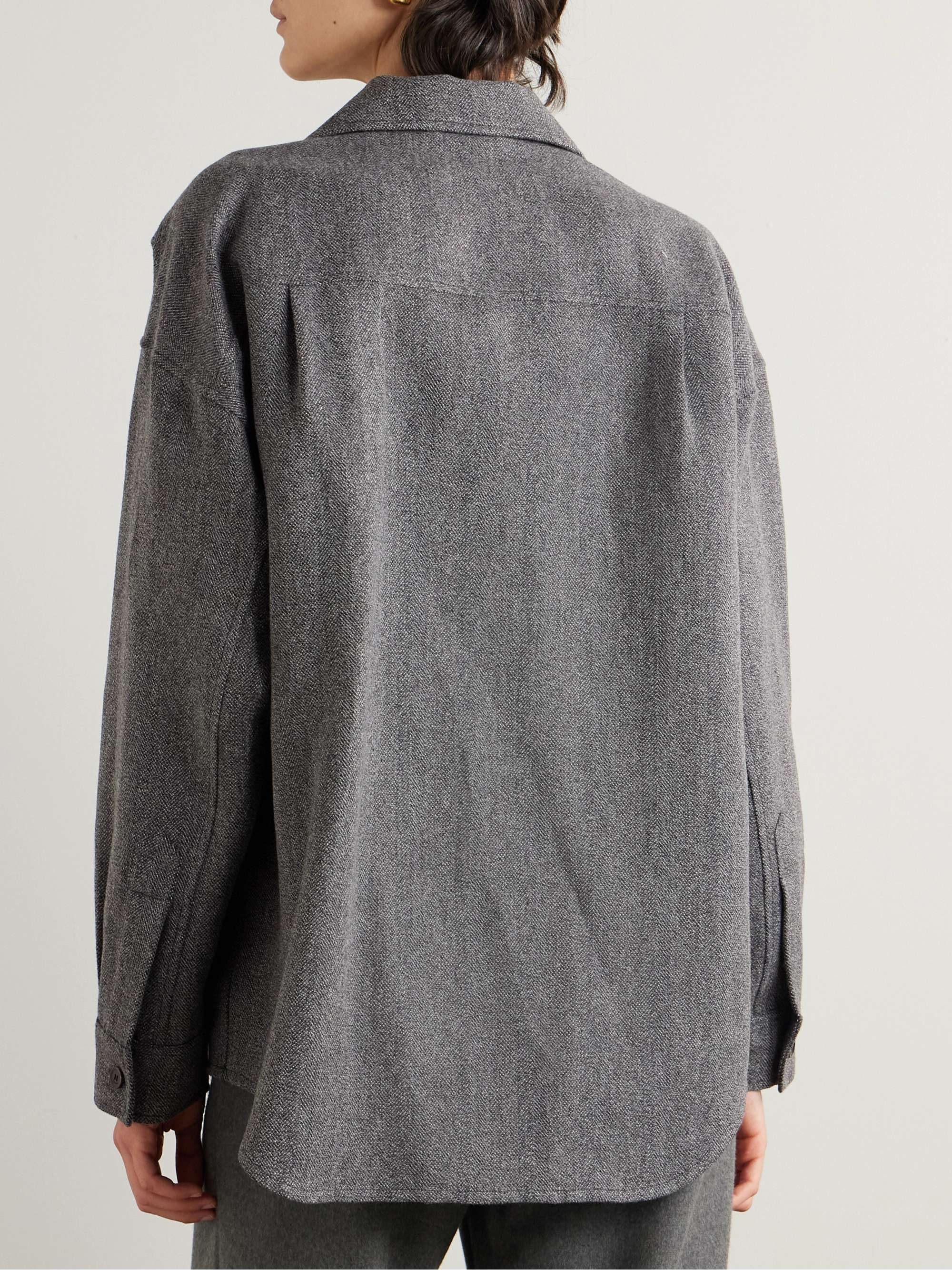 Darby linen, wool and cashmere-blend shirt view