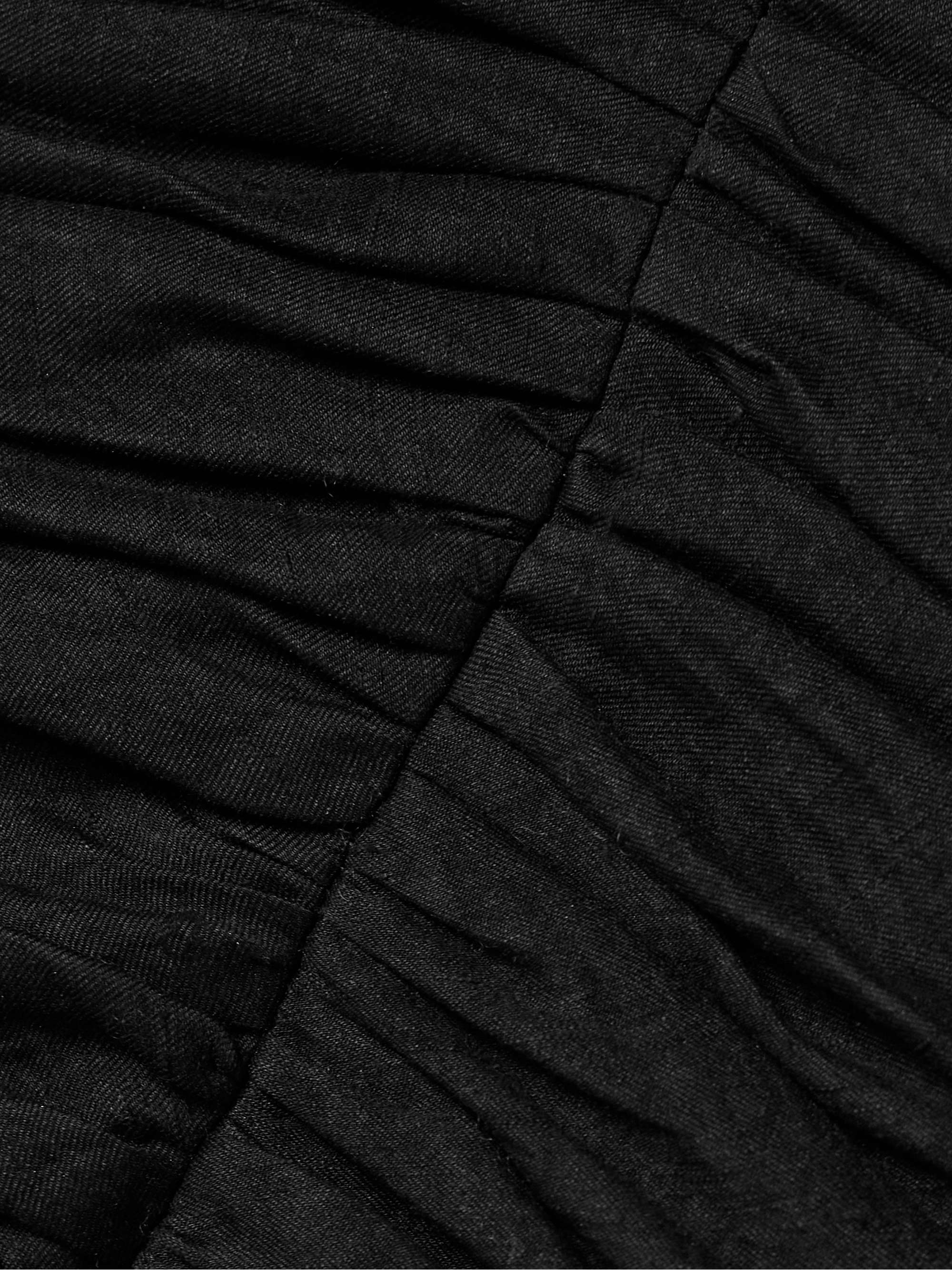 The Finley ruched linen-blend midi dress view