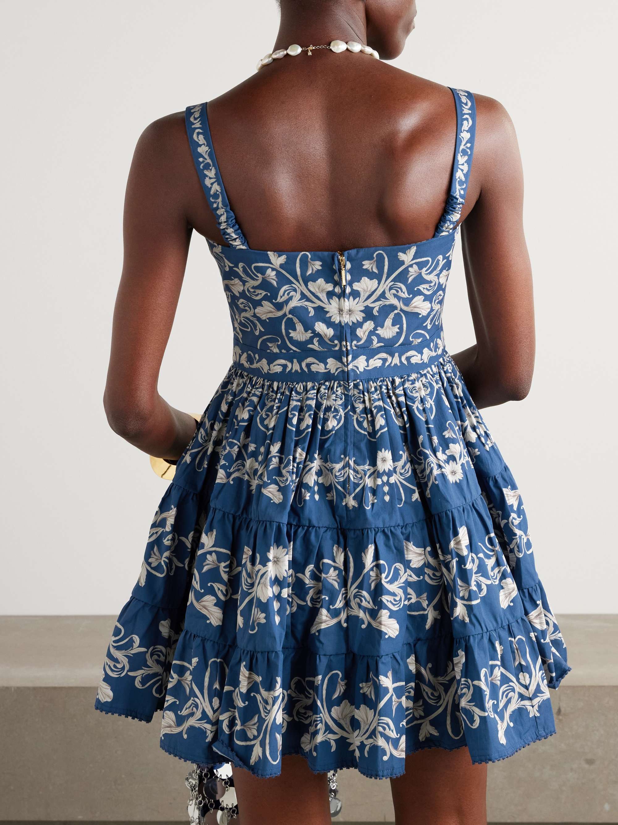 Lima Ribbons tiered floral-print cotton mini dress view