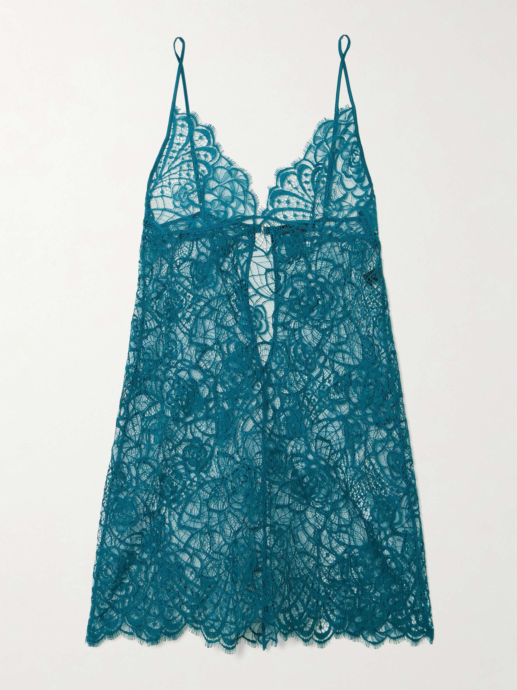 Coquette stretch silk-trimmed cotton-blend lace chemise hero visual