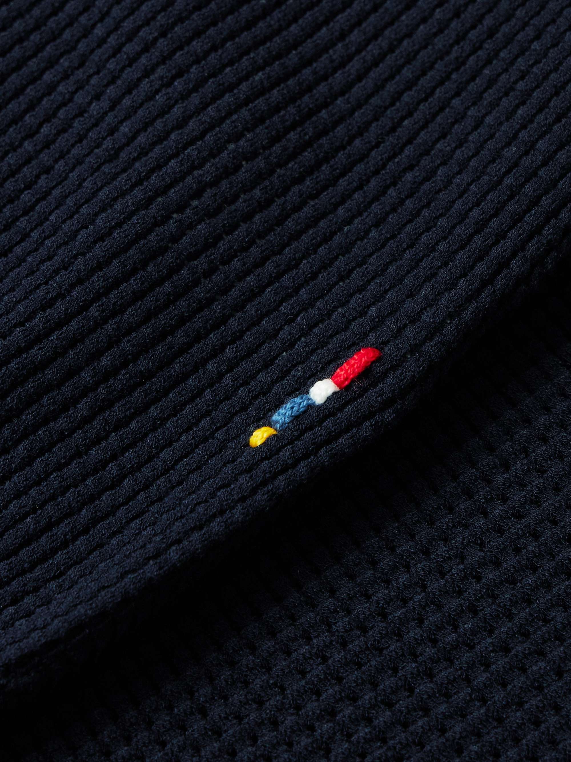 Roddy Slim-Fit Camp-Collar Pointelle-Knit Polo Shirt view