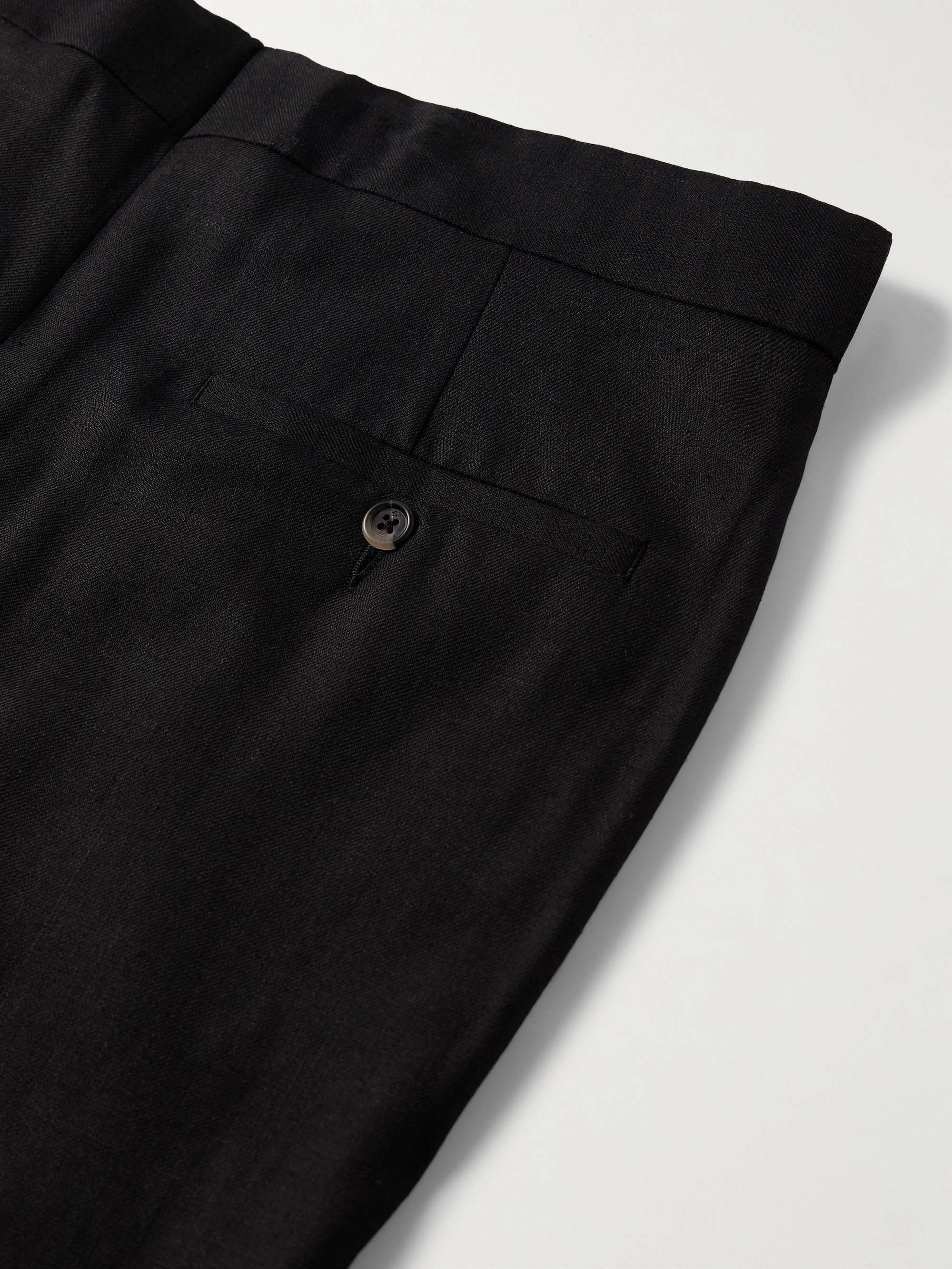 Sebastian Slim-Fit Straight-Leg Wool, Silk and Linen-Blend Twill Trousers view