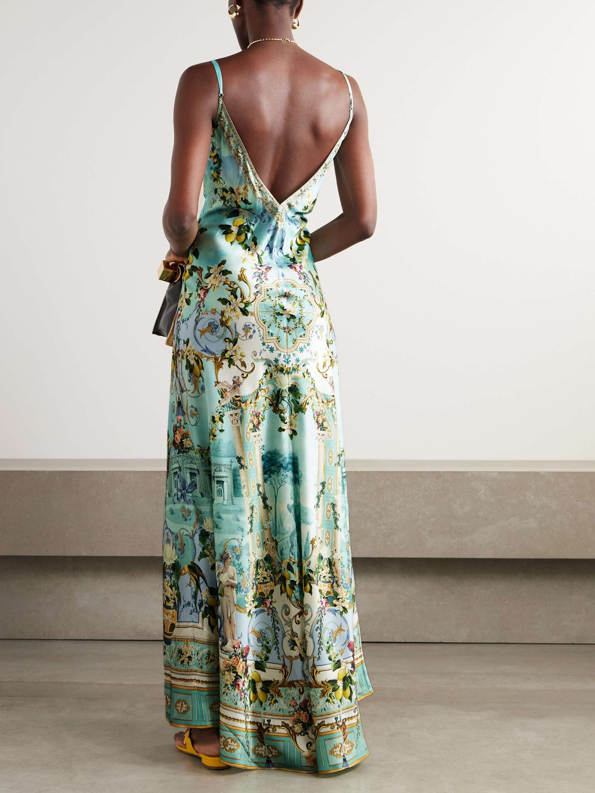 + The White Lotus crystal-embellished printed silk maxi dress view