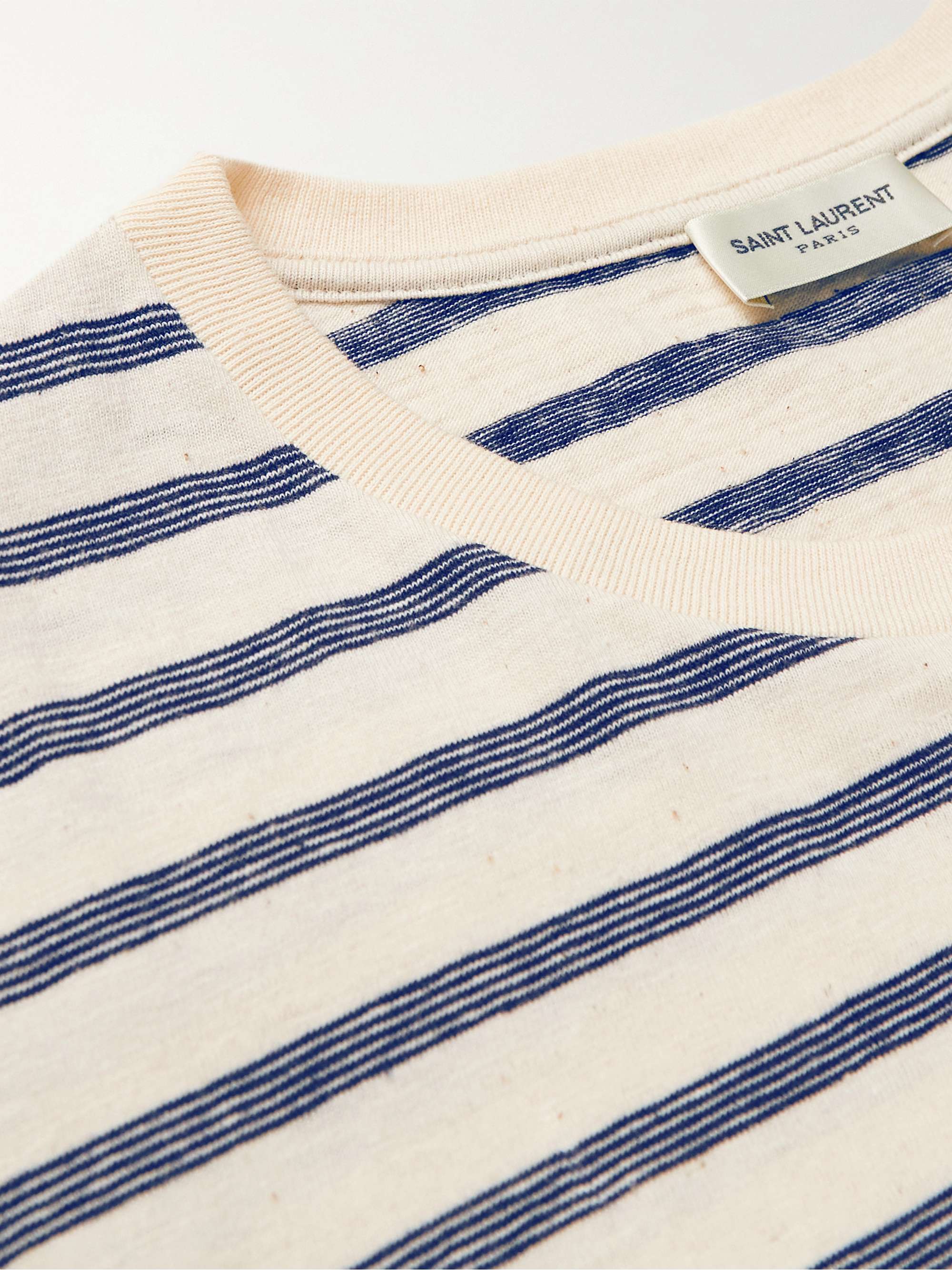 Slim-Fit Logo-Embroidered Striped Cotton-Jersey T-Shirt view