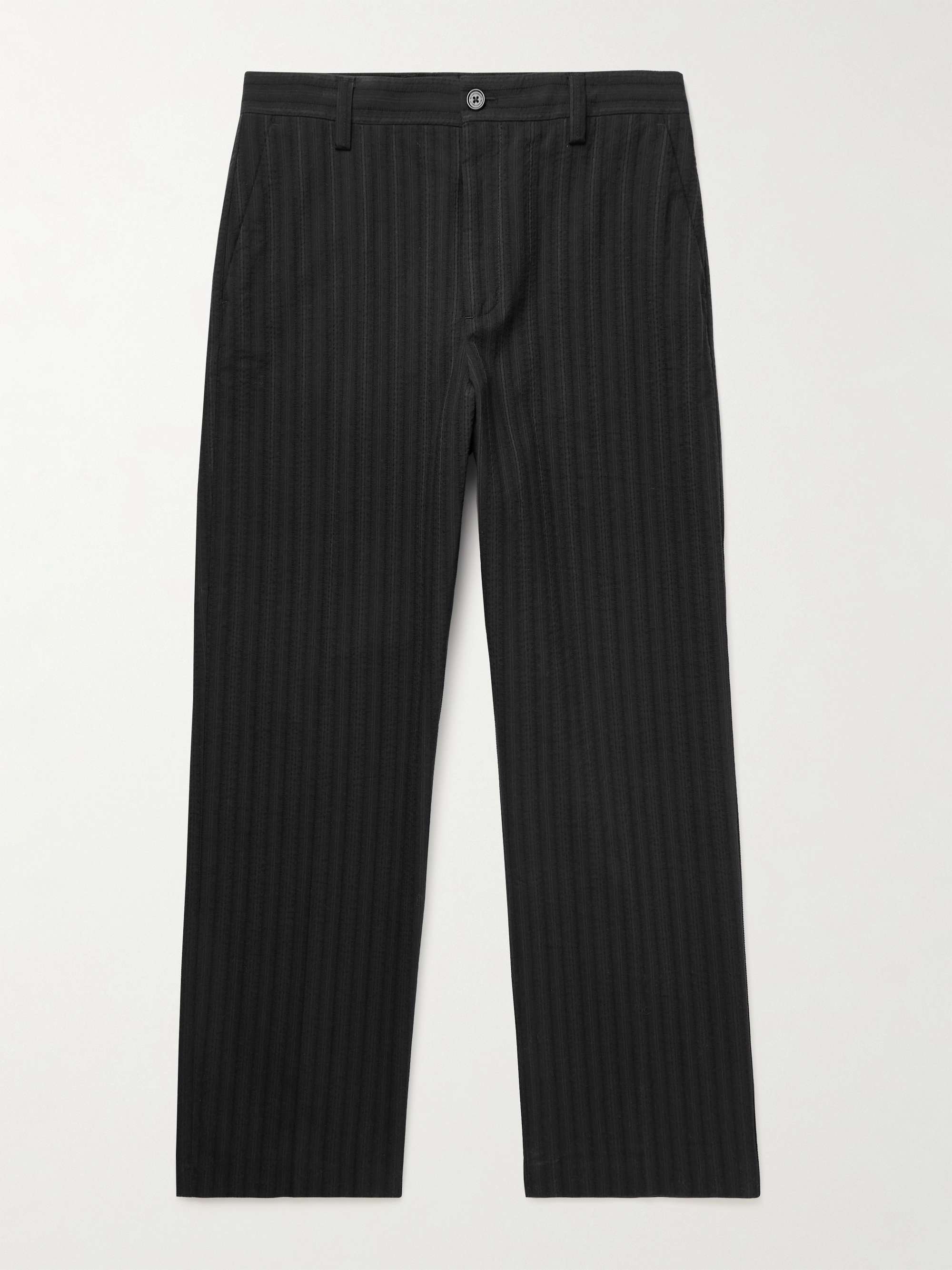 Paw 1921 Straight-Leg Striped Organic Cotton and Silk-Blend Seersucker Trousers hero visual