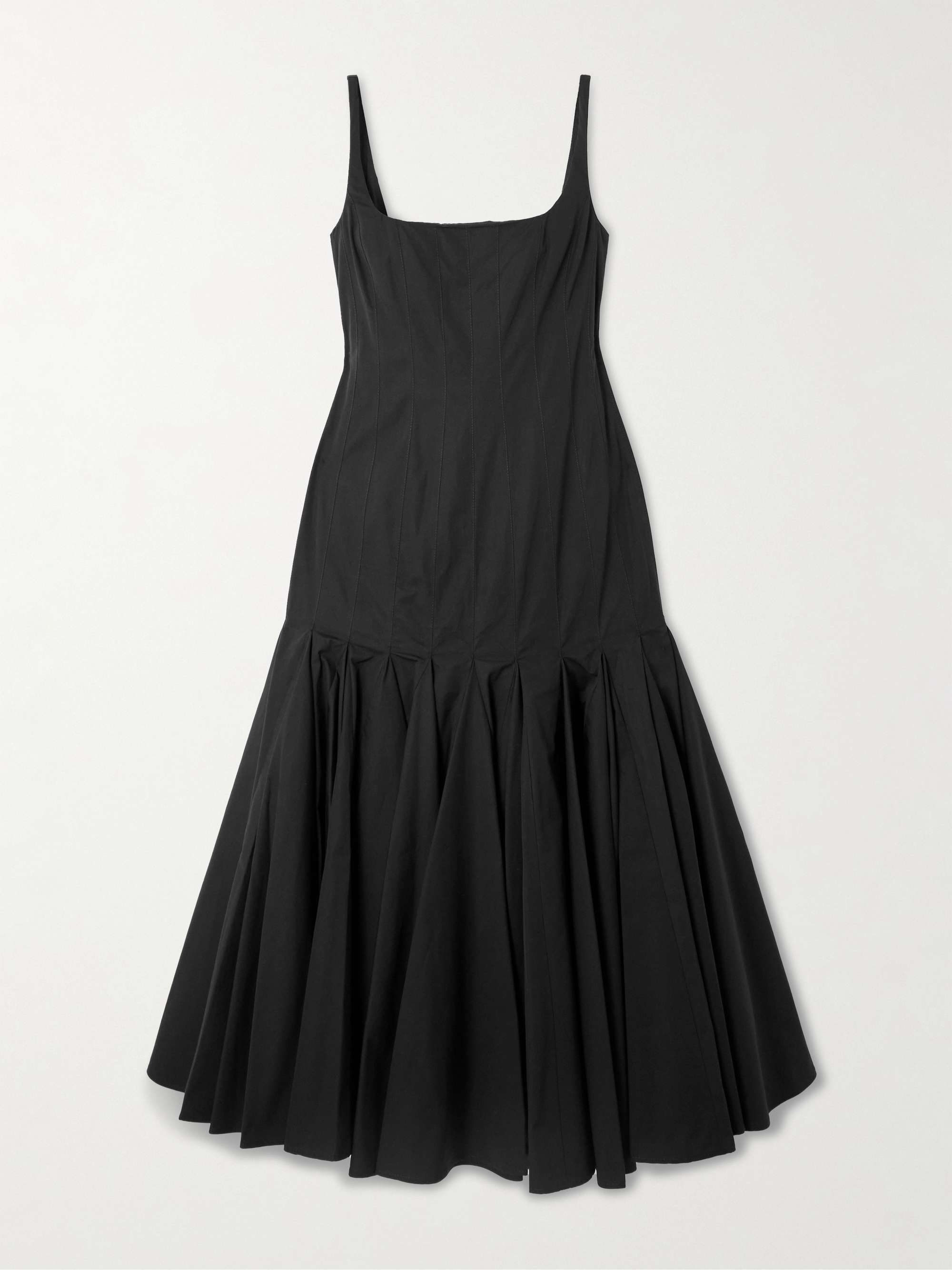 Agave pleated paneled cotton-poplin midi dress hero visual