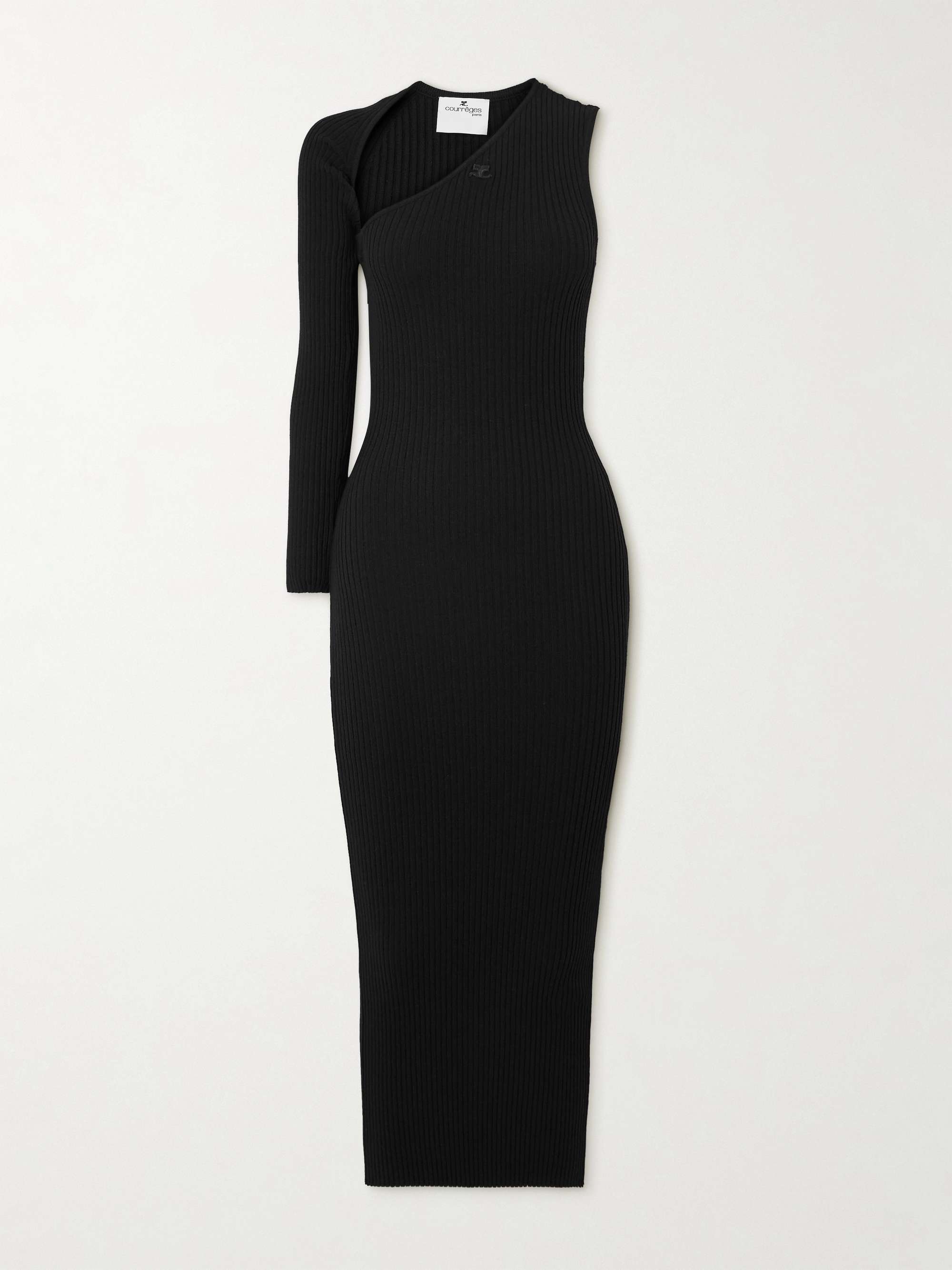 One-sleeve ribbed-knit maxi dress hero visual