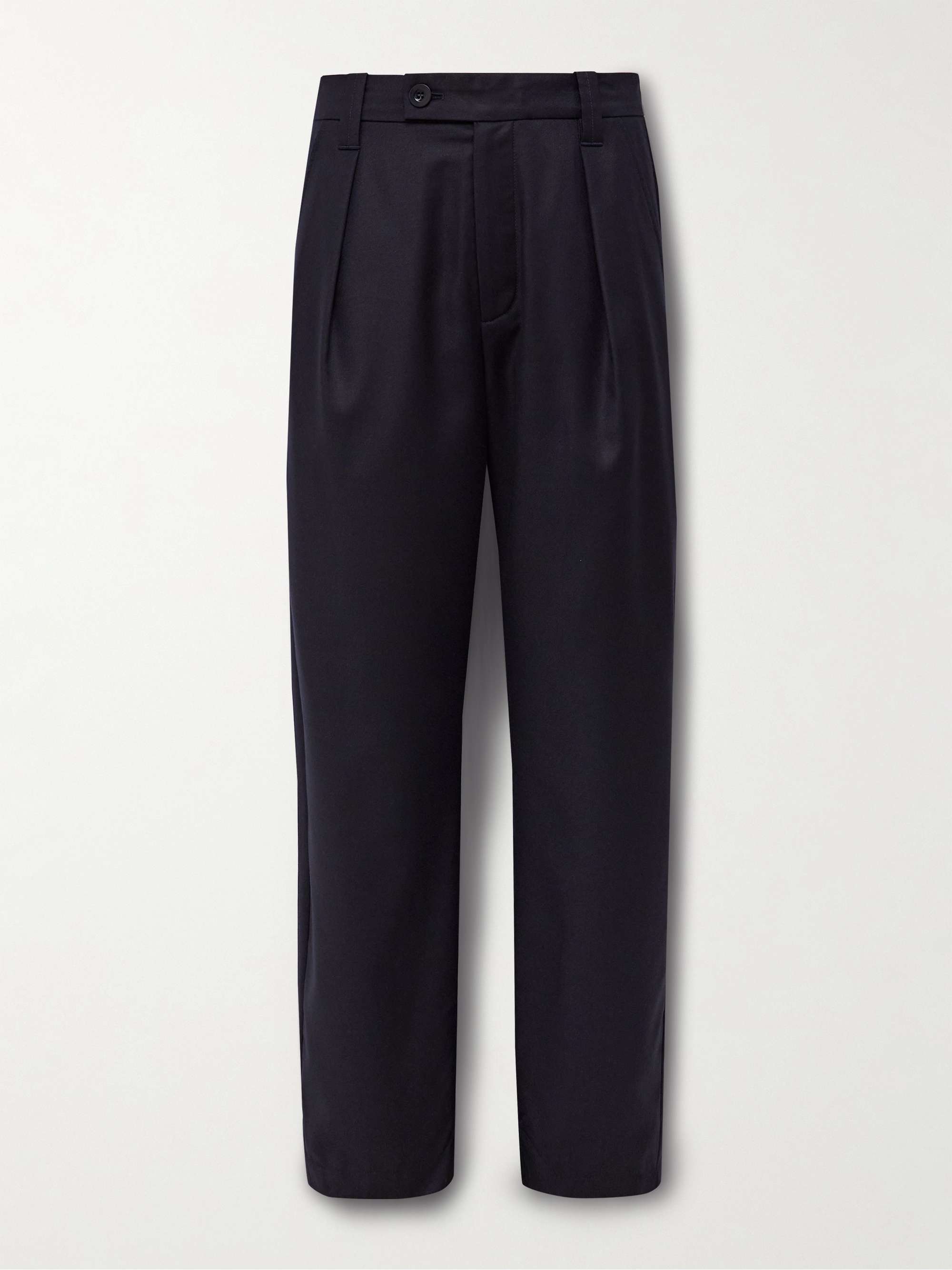 Renato Tapered Pleated Lyocell and Wool-Blend Twill Trousers hero visual