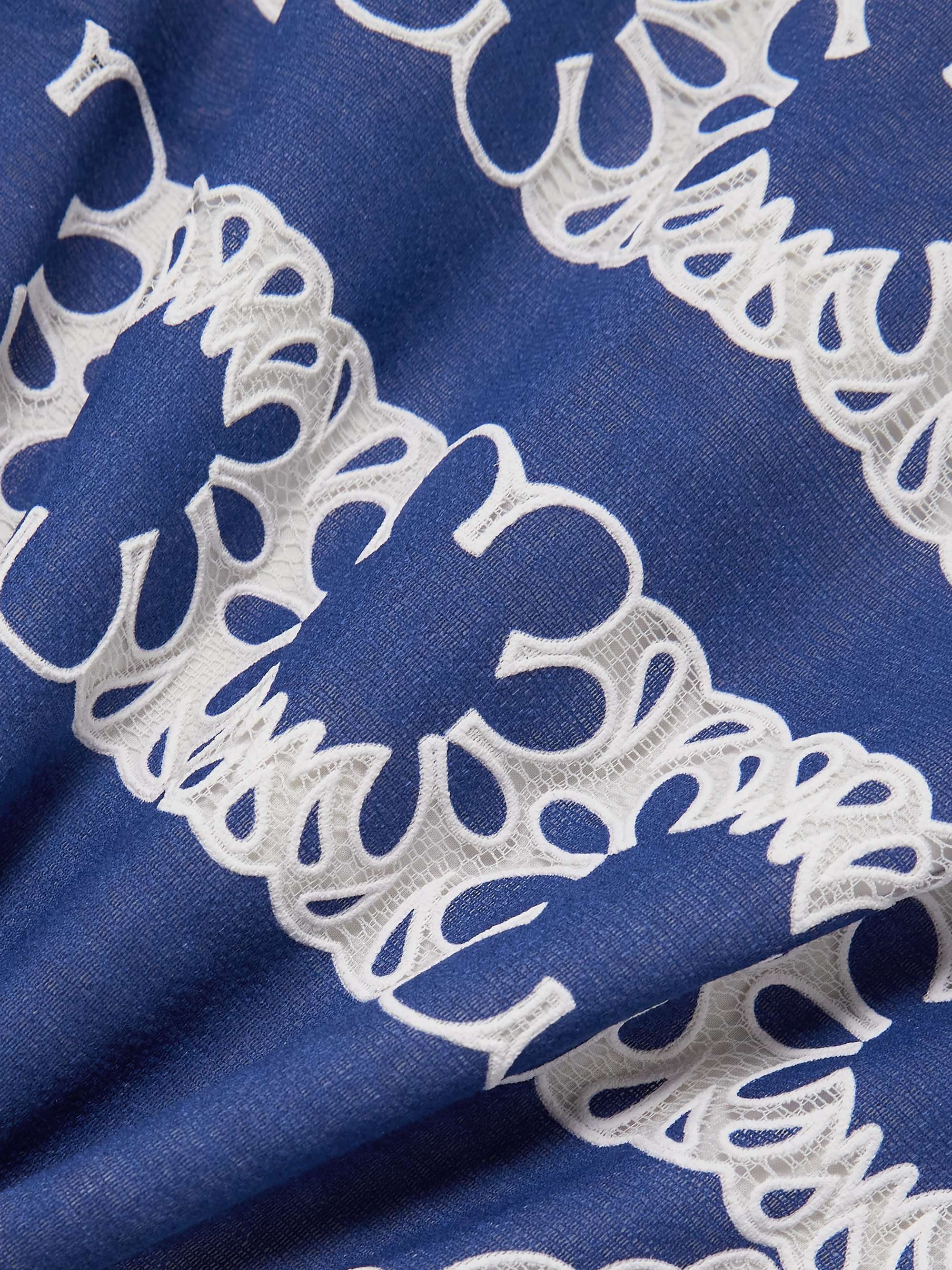 Stevie lace-trimmed embroidered cotton-blend mini dress view
