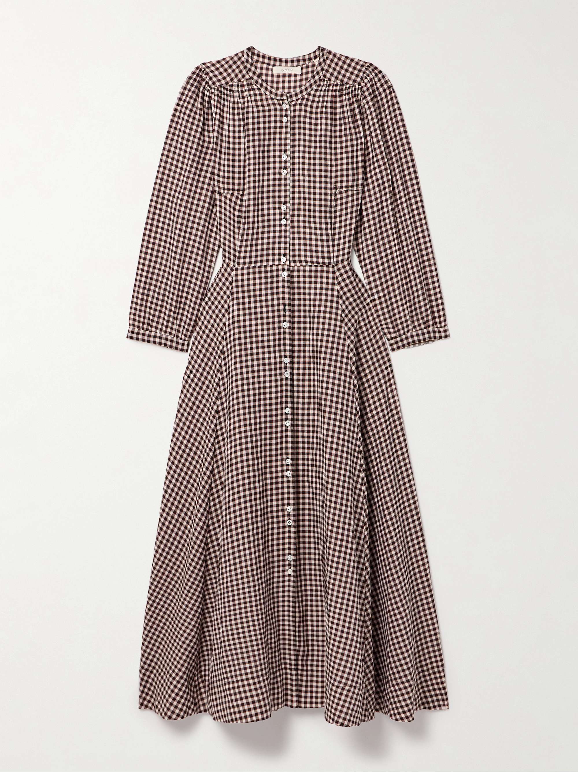 Marielle checked organic cotton-flannel midi dress hero visual