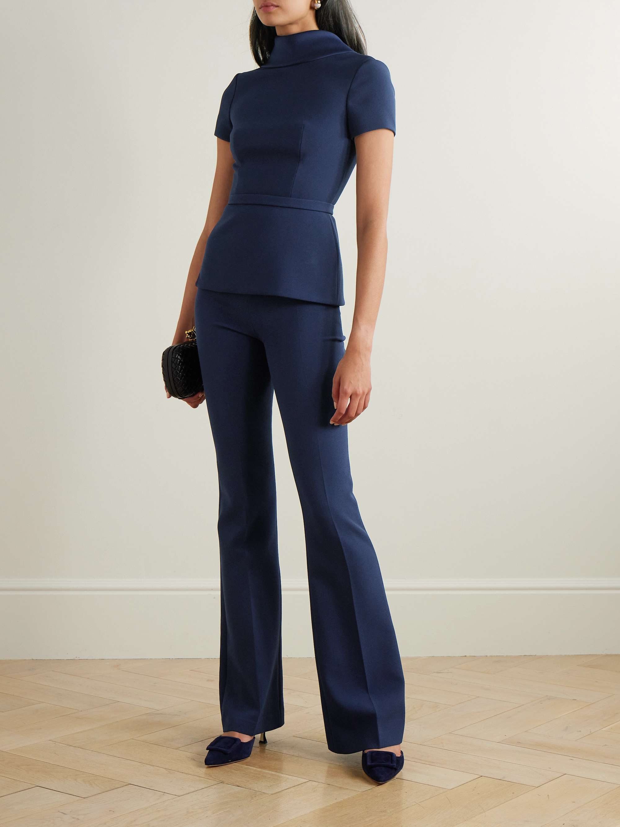 Alexa stretch-crepe flared pants view