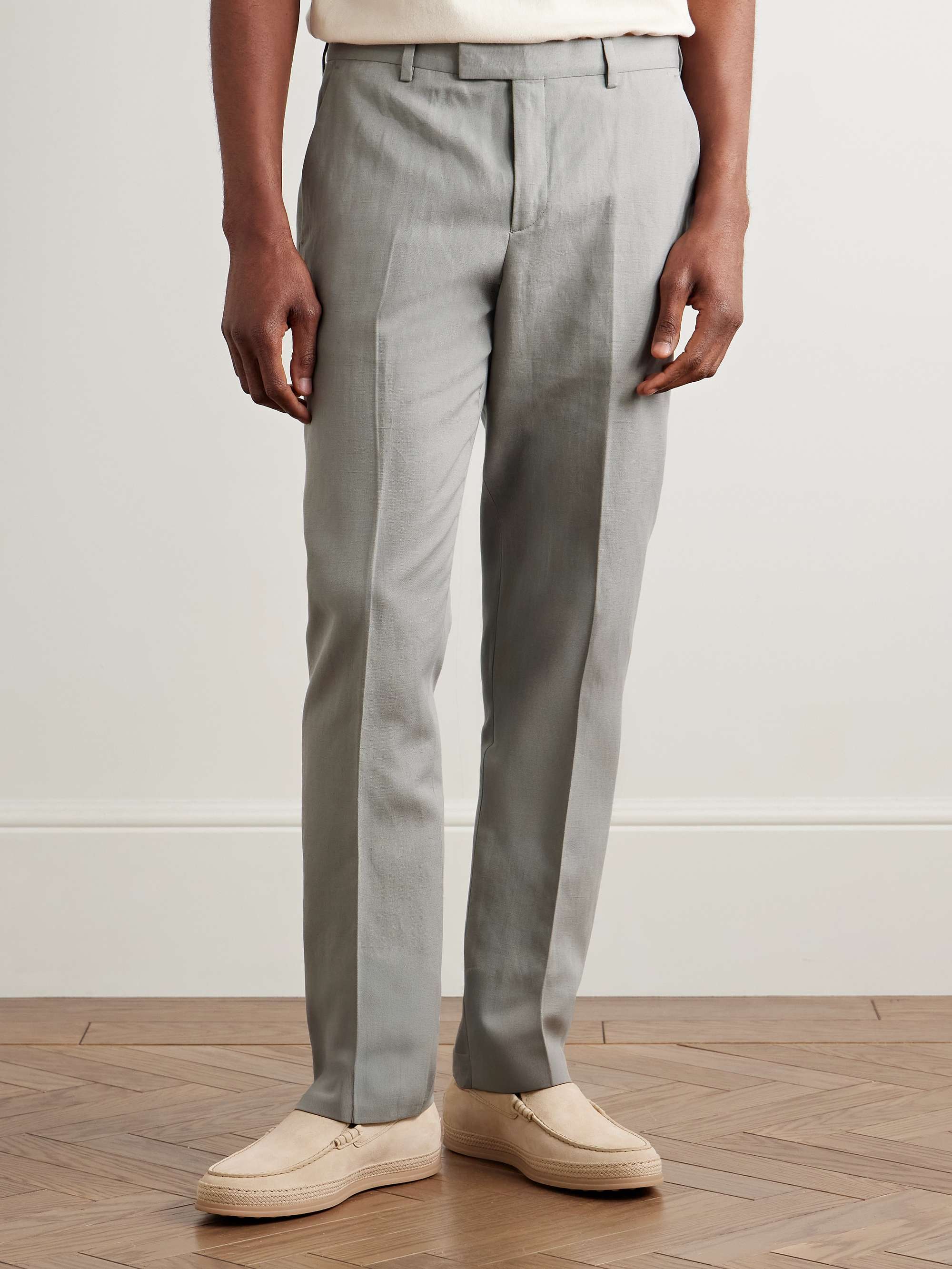 Slim-Fit Linen, Cotton and Lyocell-Blend Suit Trousers view