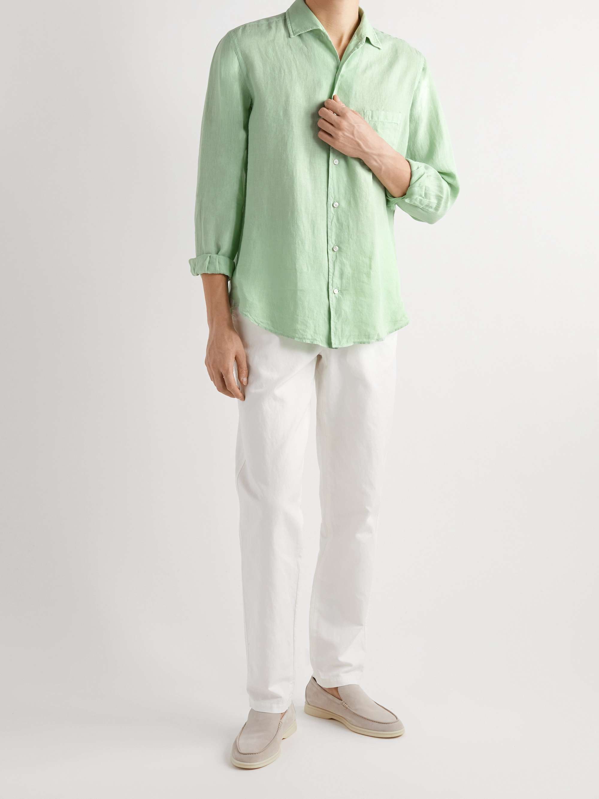André Garment-Dyed Linen Shirt view