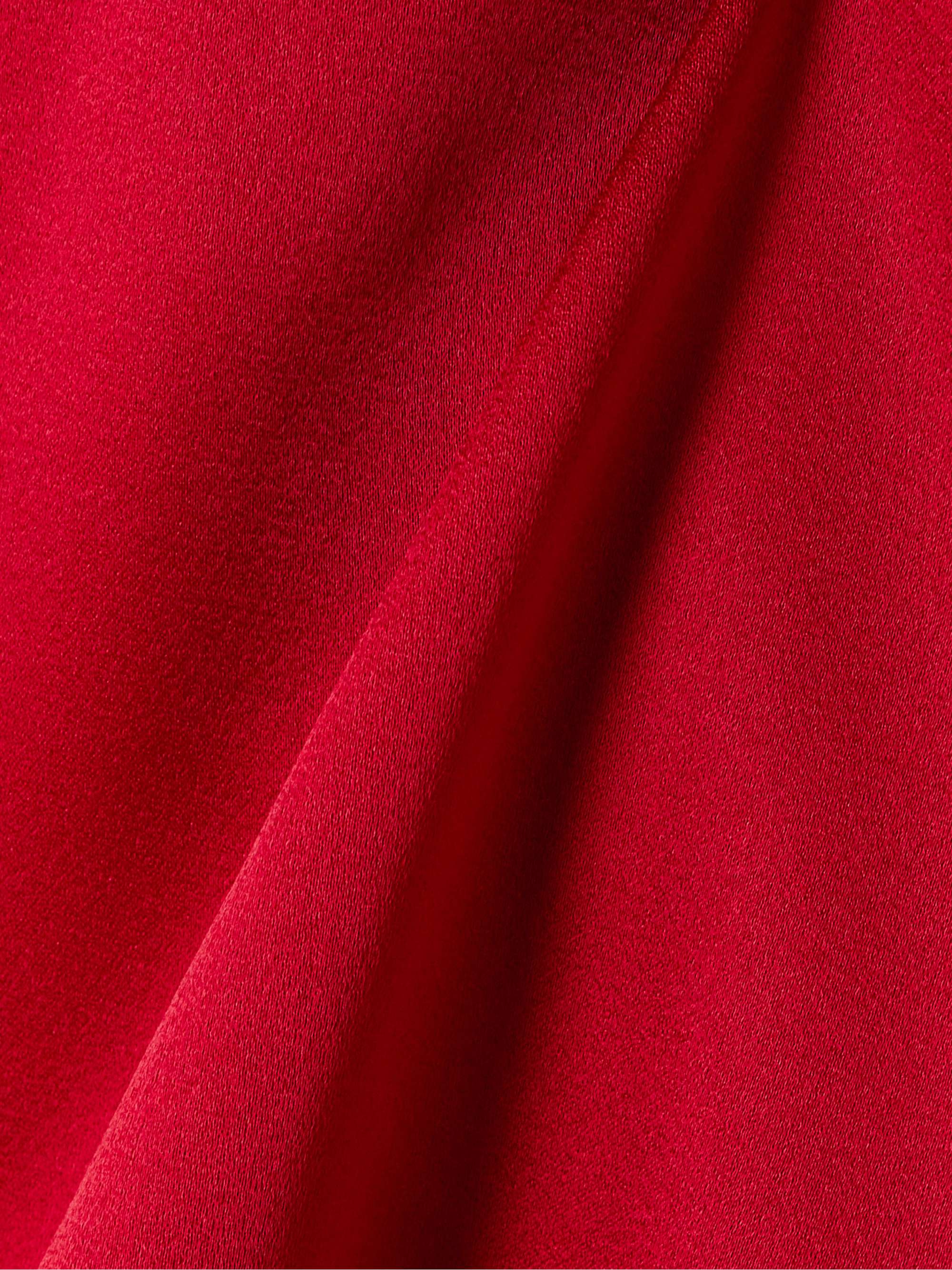 Draped satin top view