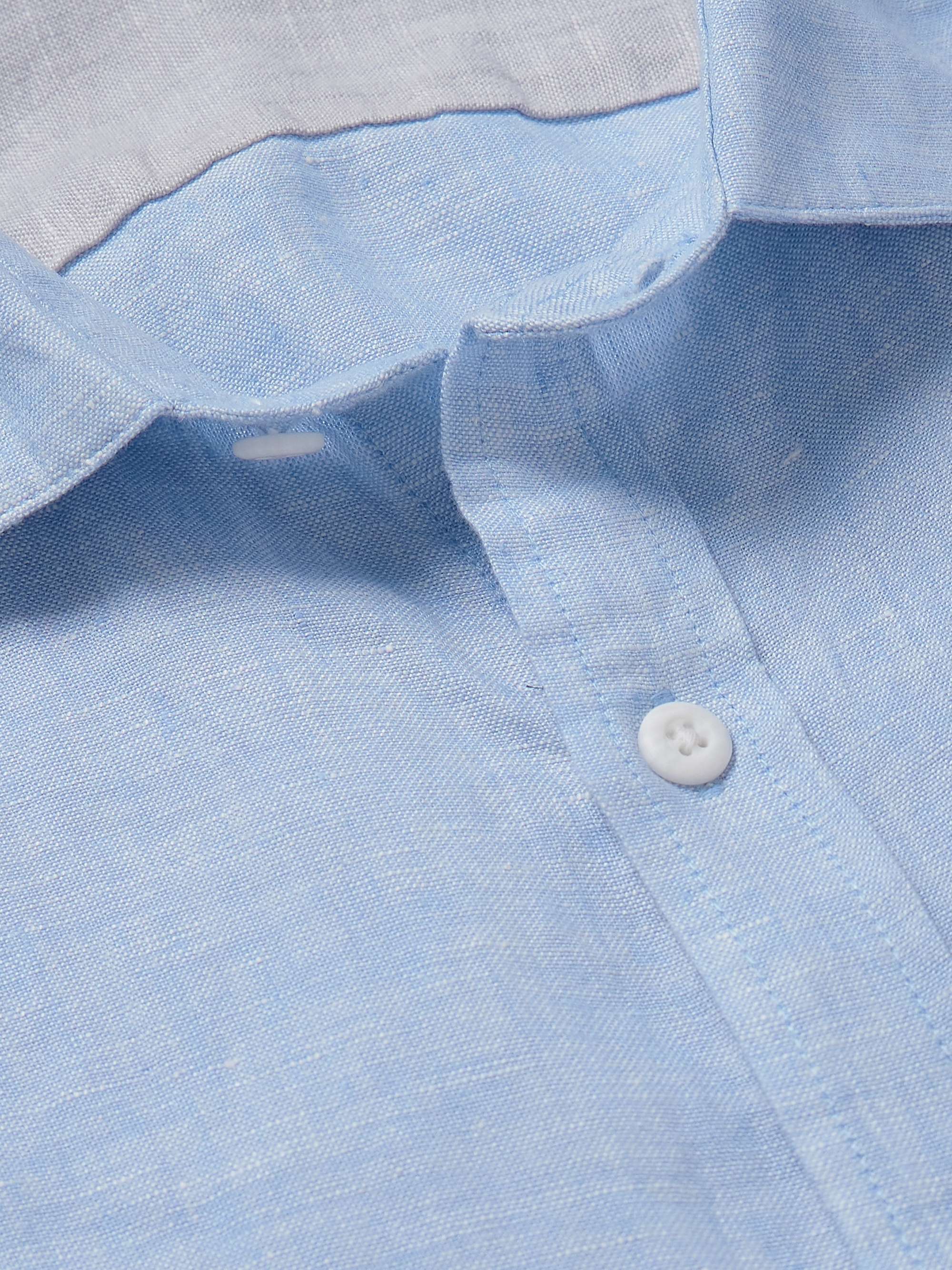 Spread-Collar Linen Shirt view