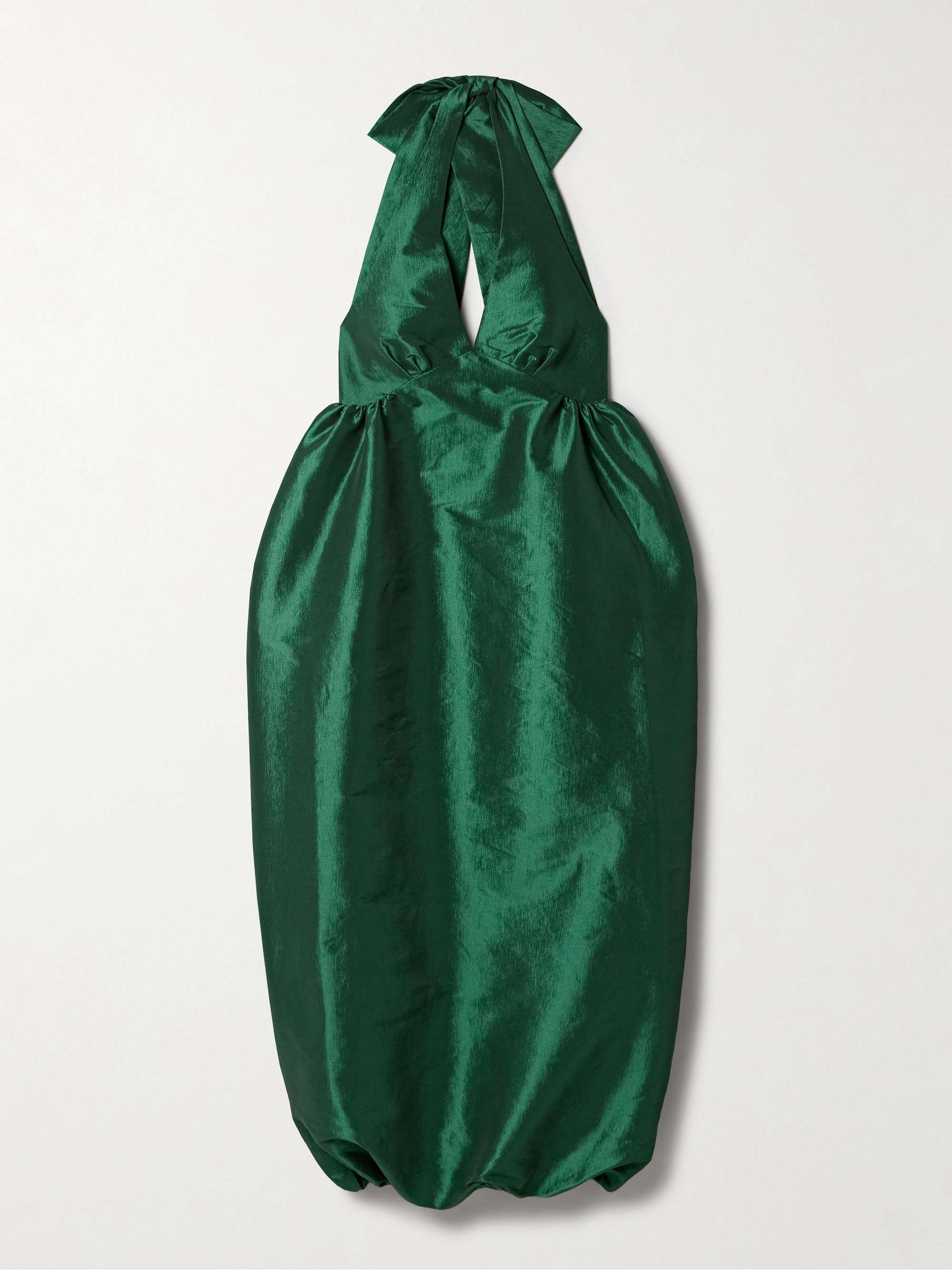 Ivy gathered taffeta halterneck midi dress hero visual