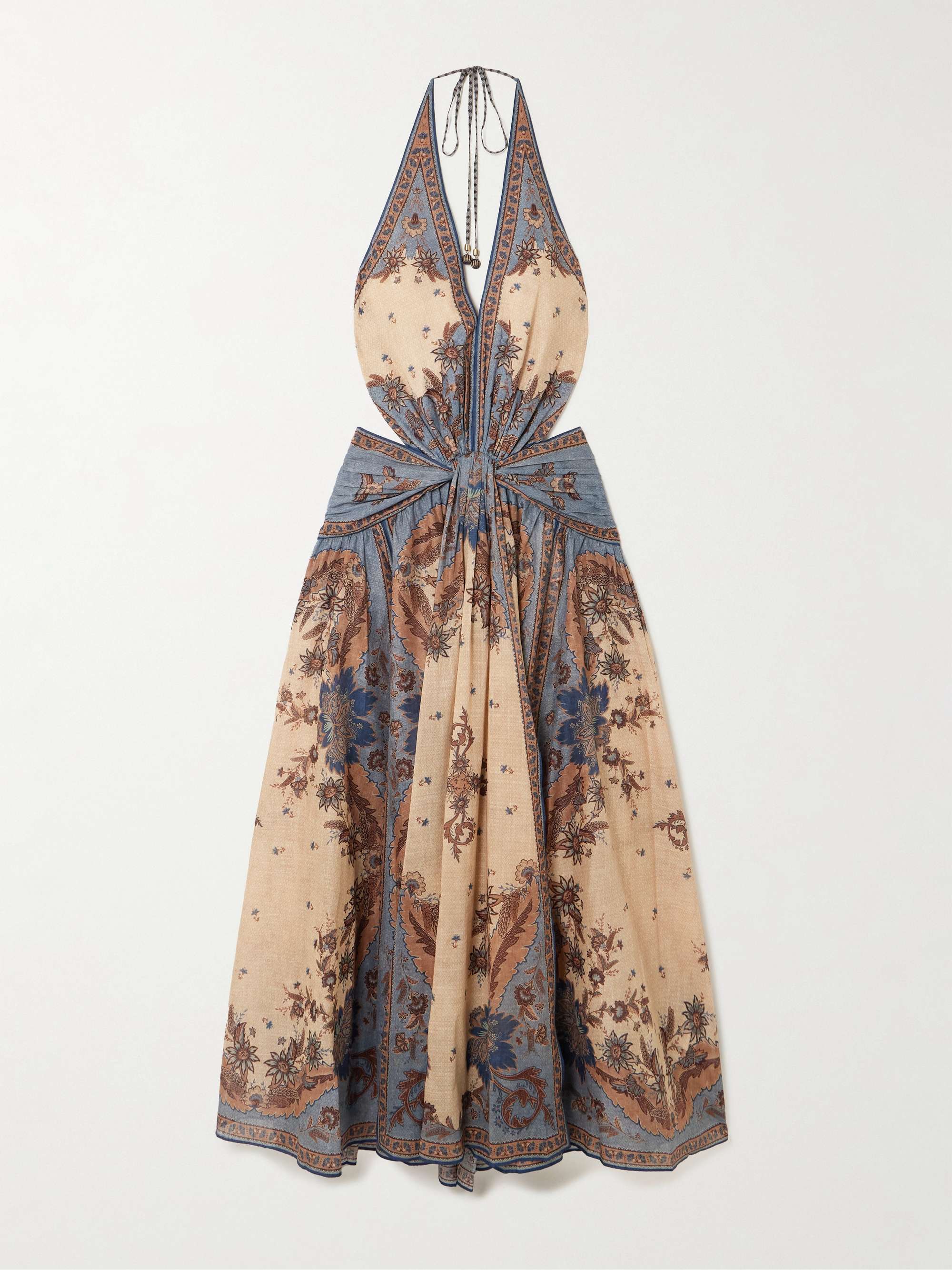 Ascension open-back printed cotton-voile halterneck maxi dress hero visual