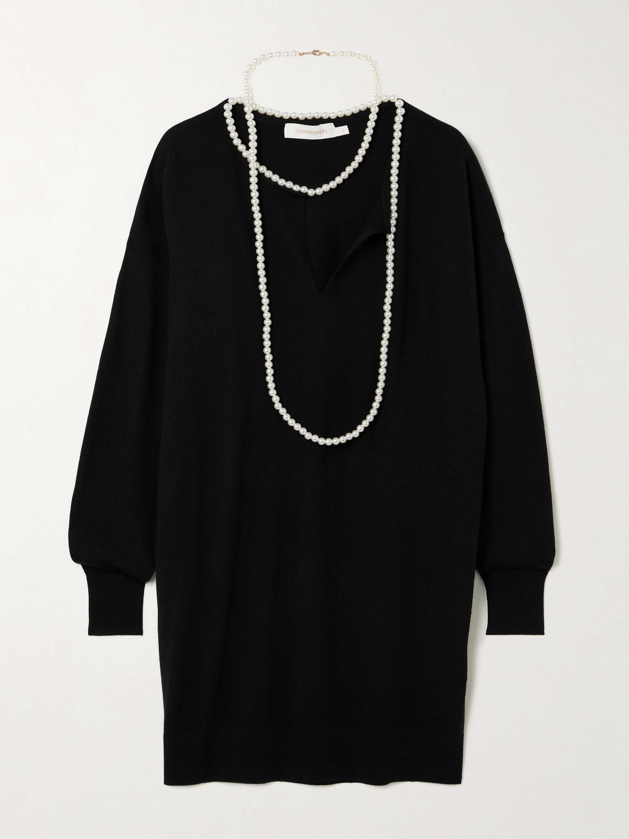 Crush faux pearl-embellished wool mini dress hero visual