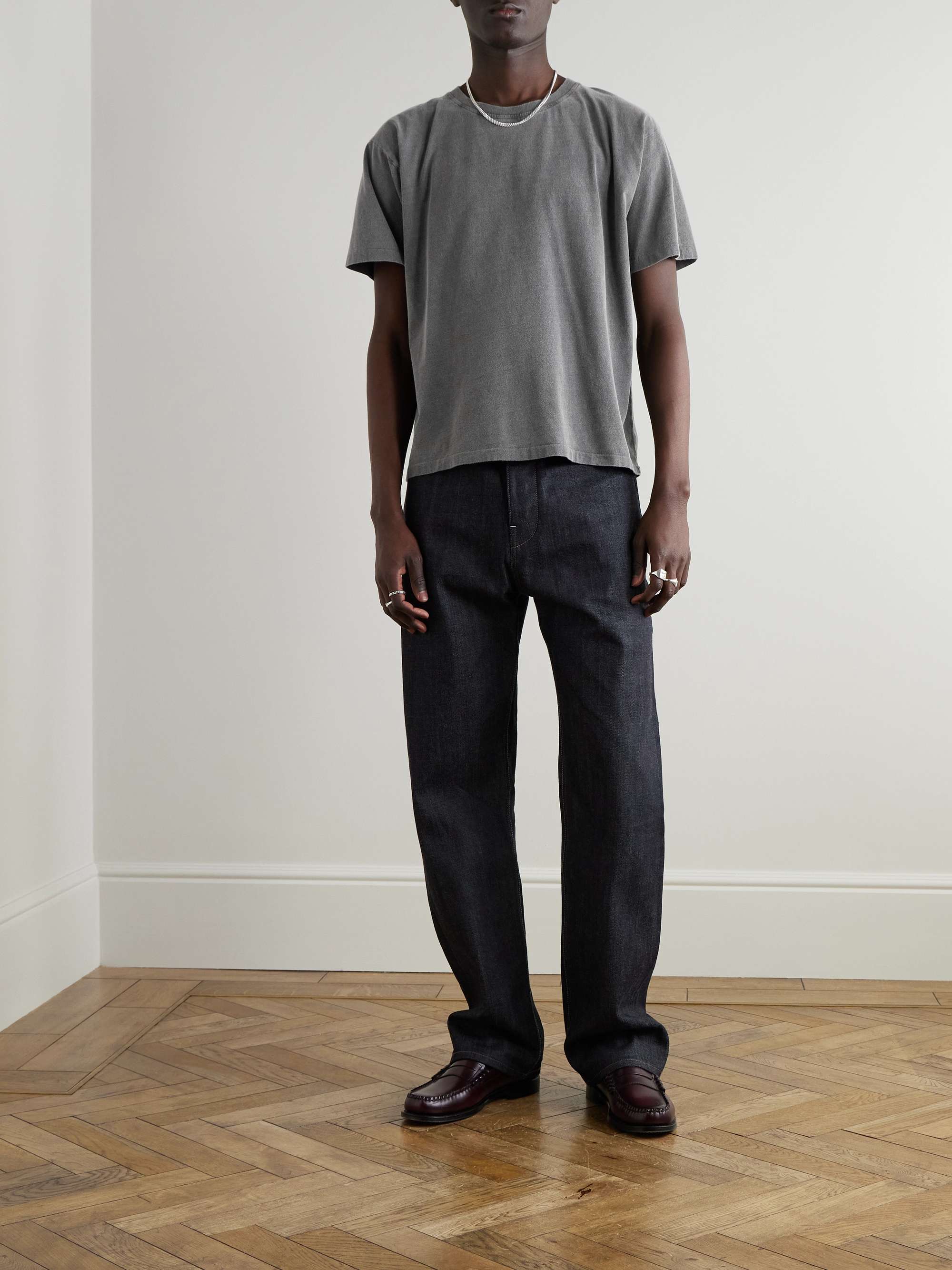 New Garment-Dyed Brushed Organic Cotton-Jersey T-Shirt view