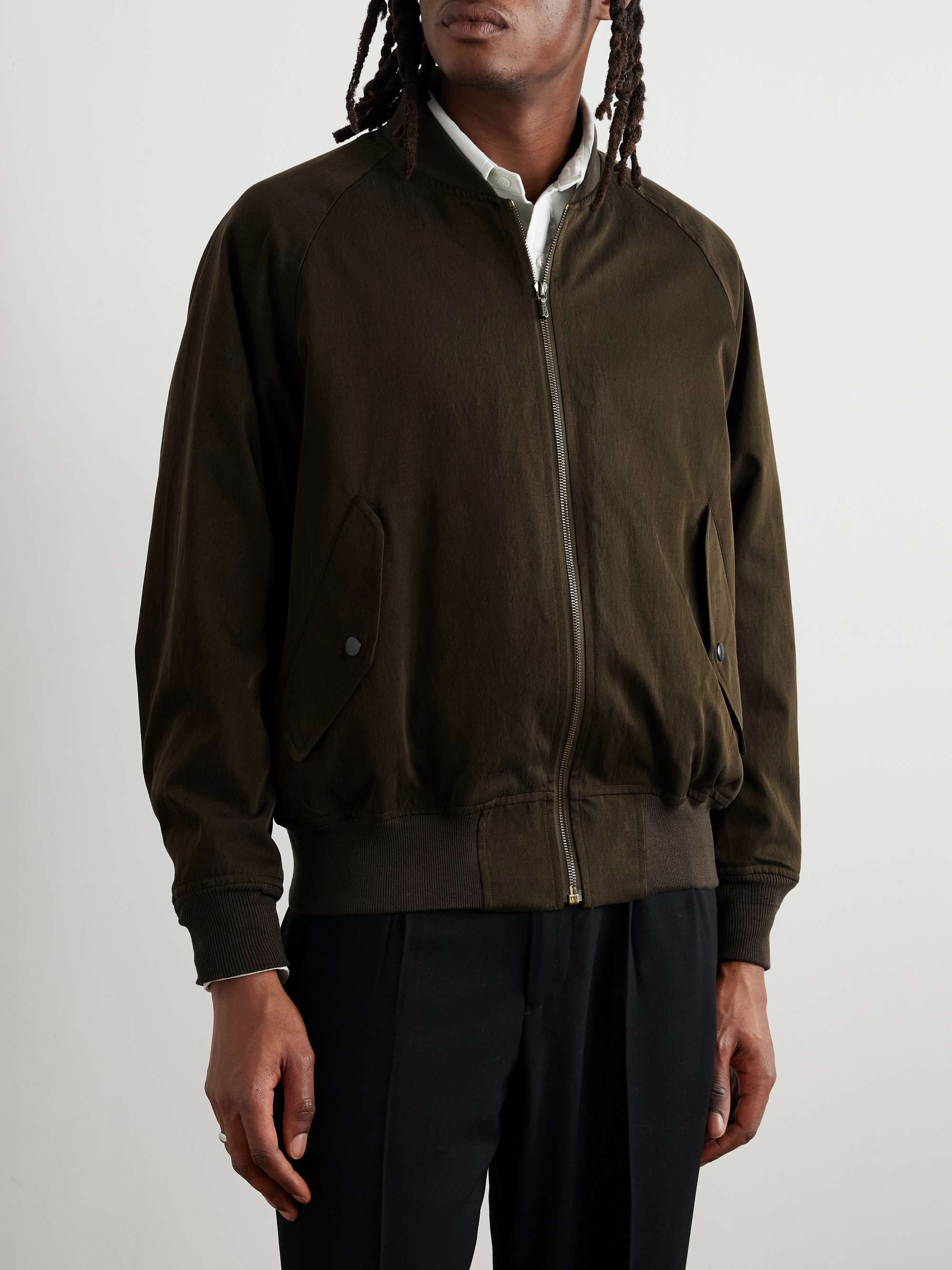 Silk and Cotton-Blend Bomber Jacket view