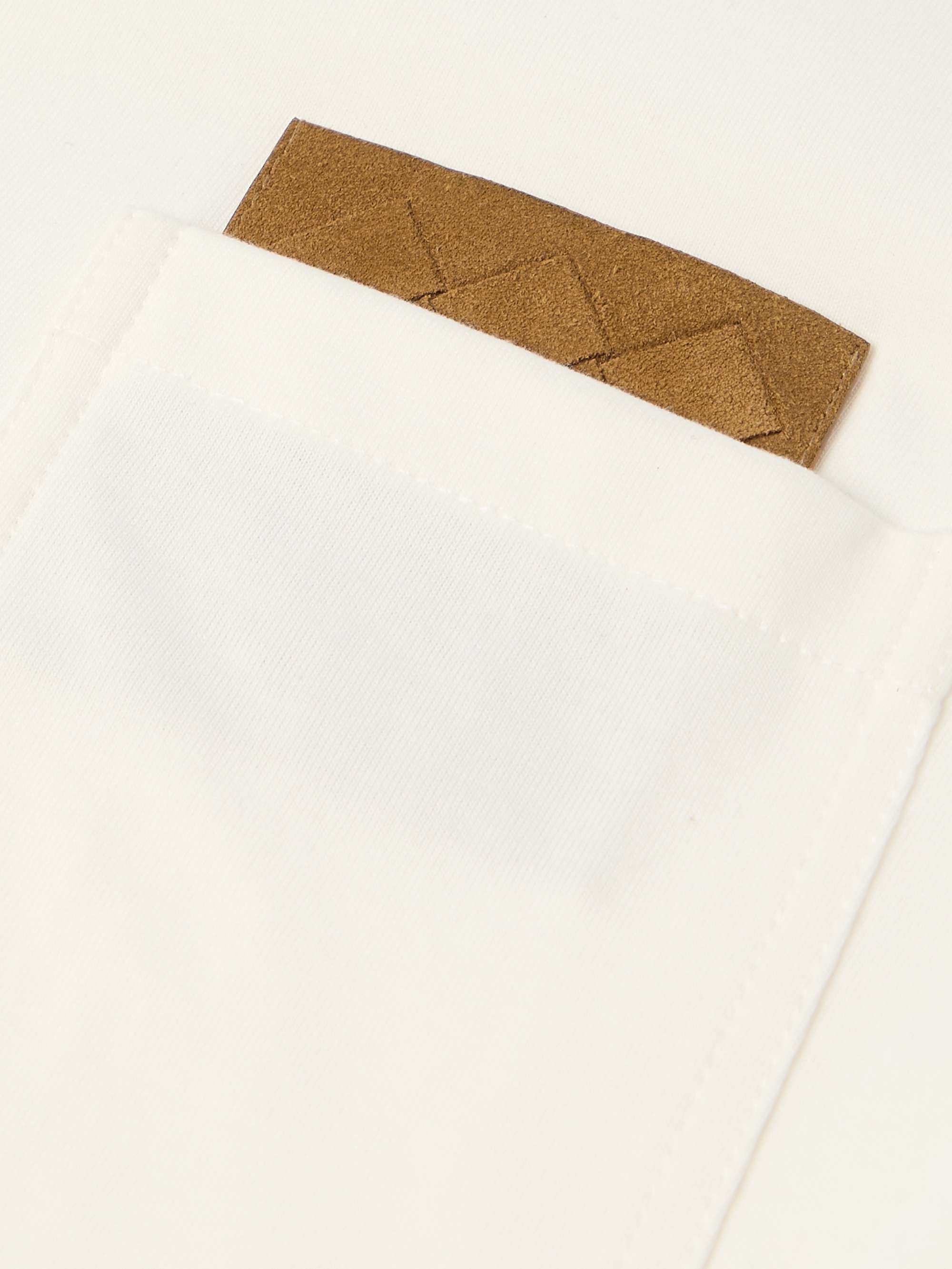 Intrecciato Suede-Trimmed Cotton-Jersey T-Shirt view