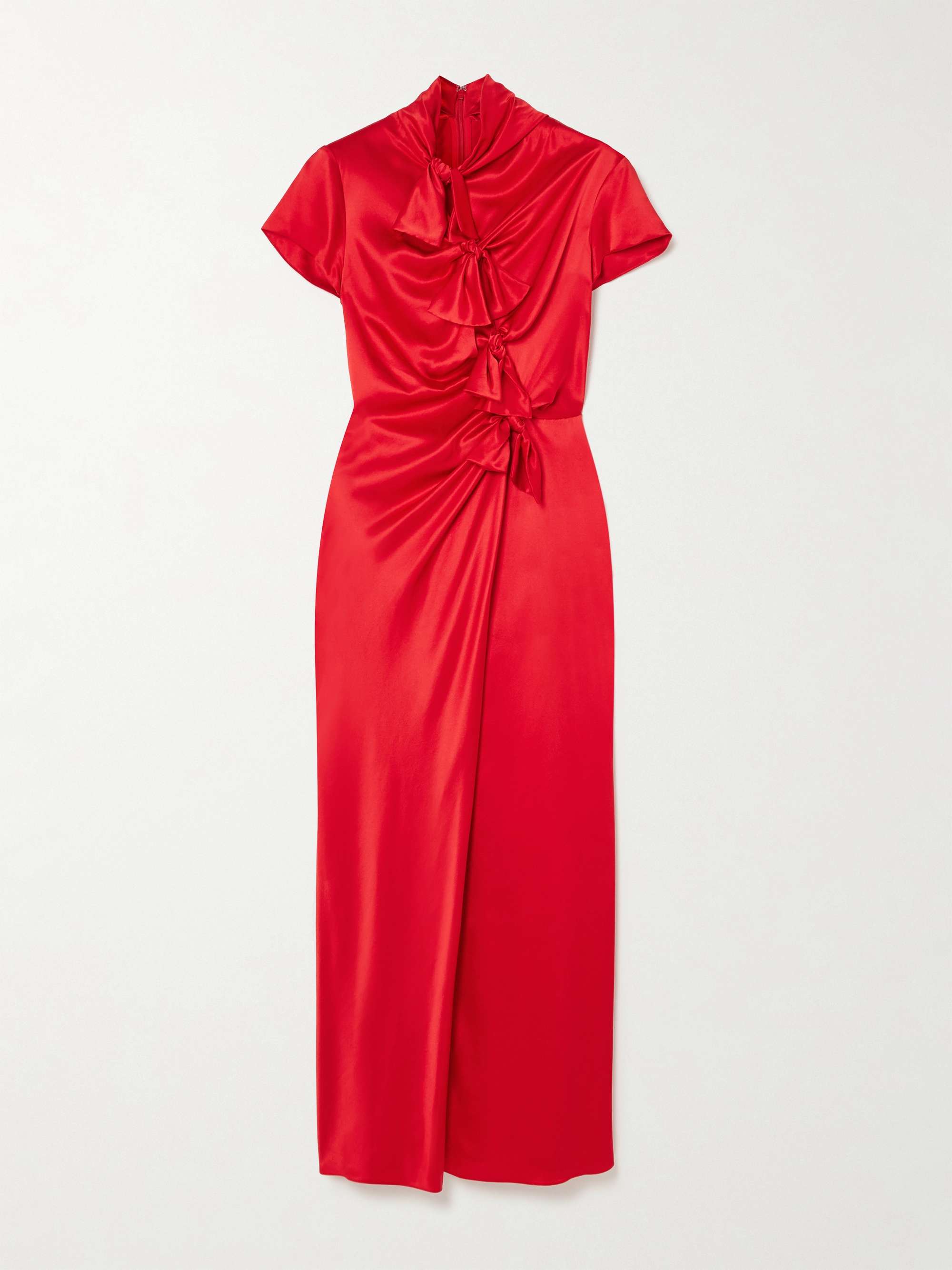 Kelly tie-detailed silk-satin midi dress hero visual