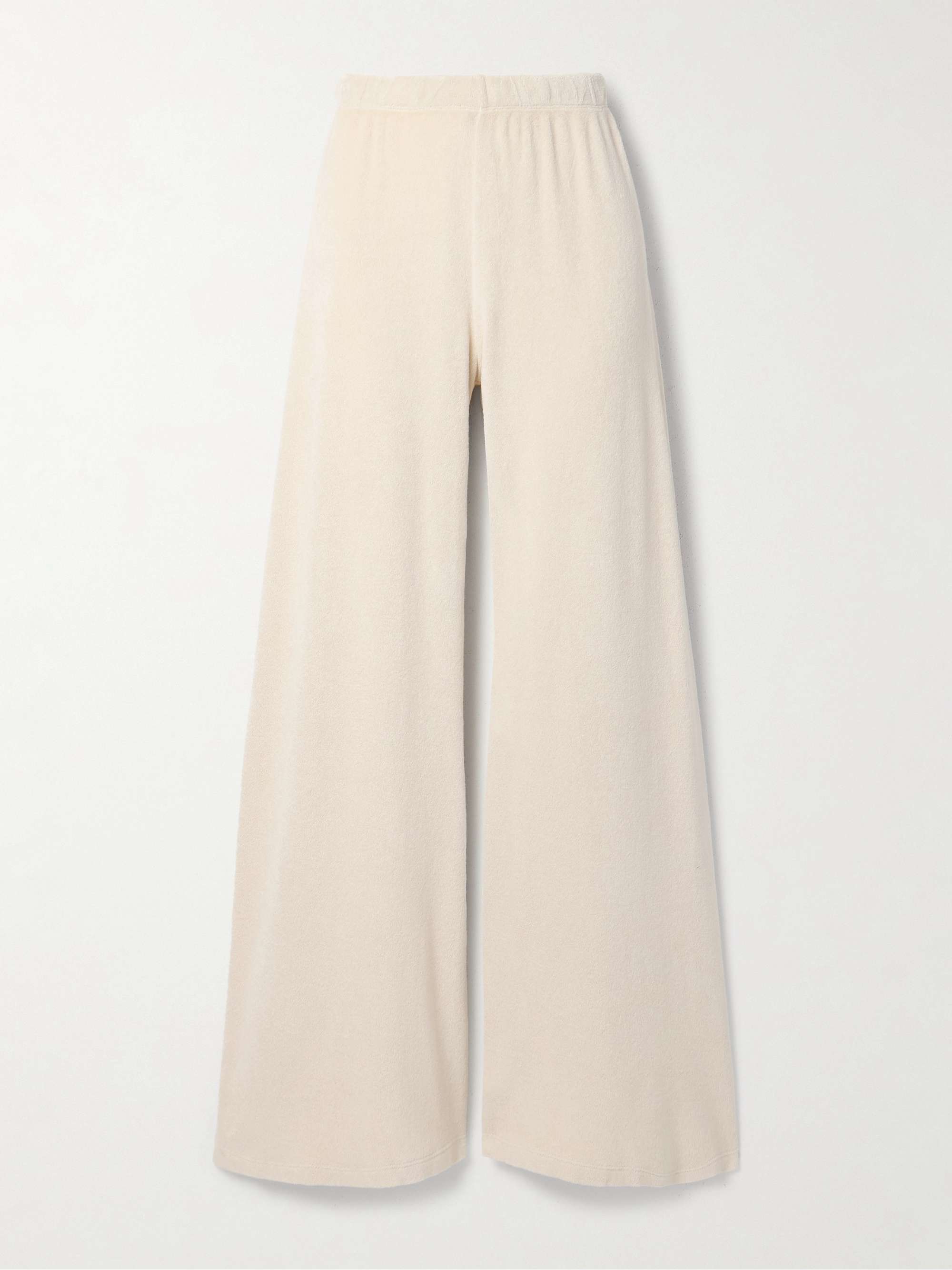 Zephyra cotton-blend terry flared track pants hero visual