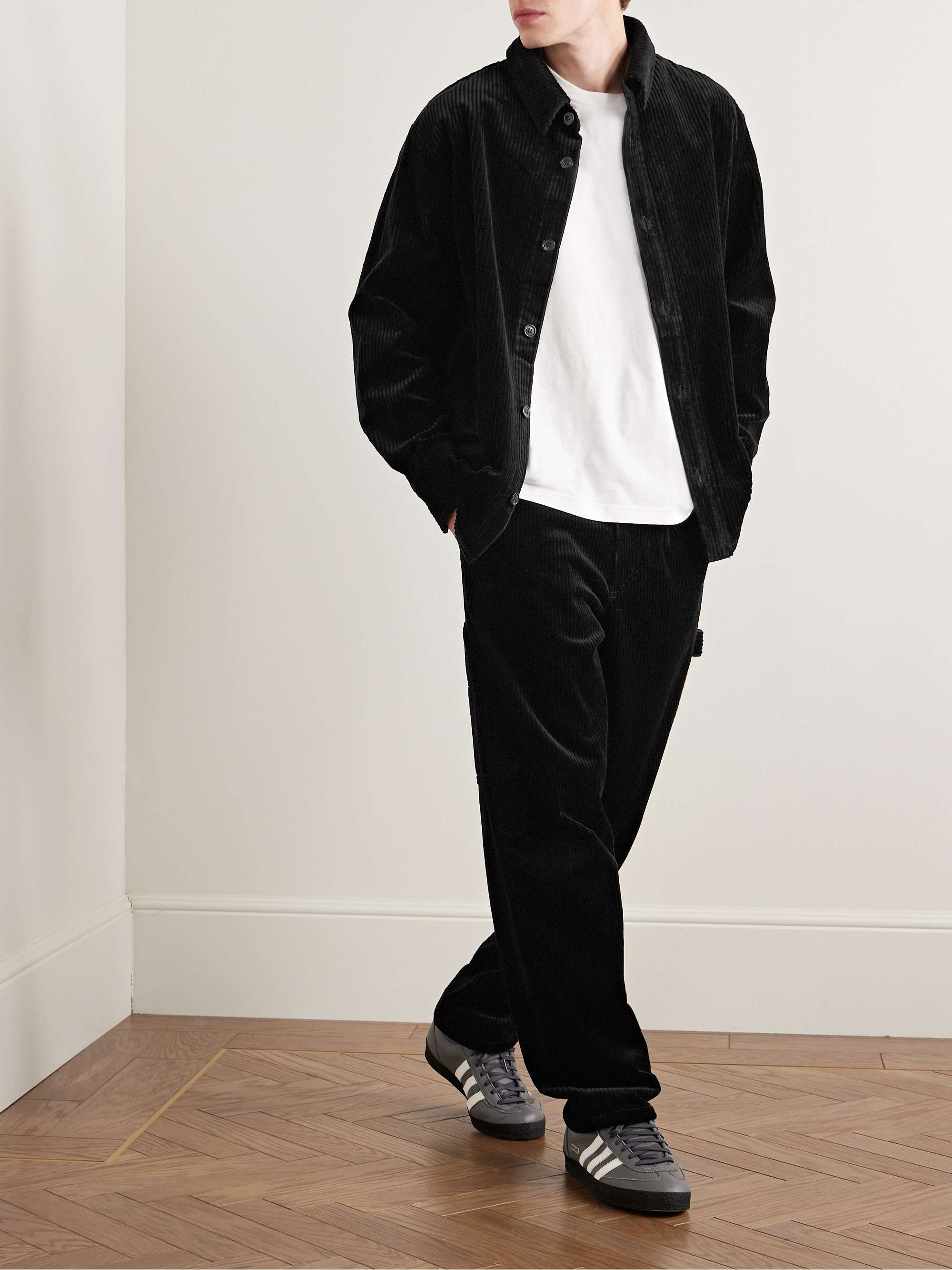 Boris Logo-Appliquéd Cotton-Corduroy Shirt view