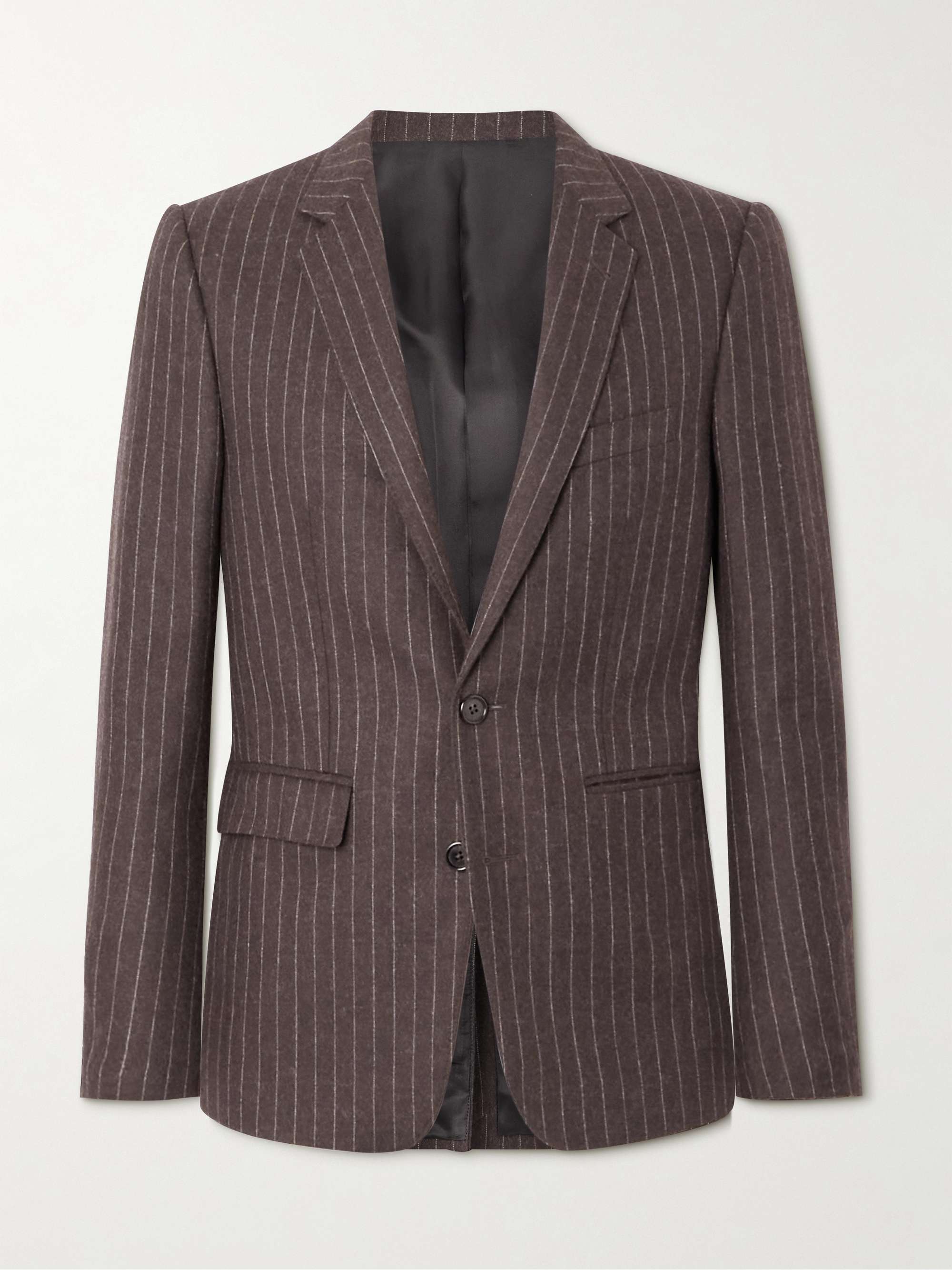 Slim-Fit Pinstriped Wool Suit Jacket hero visual