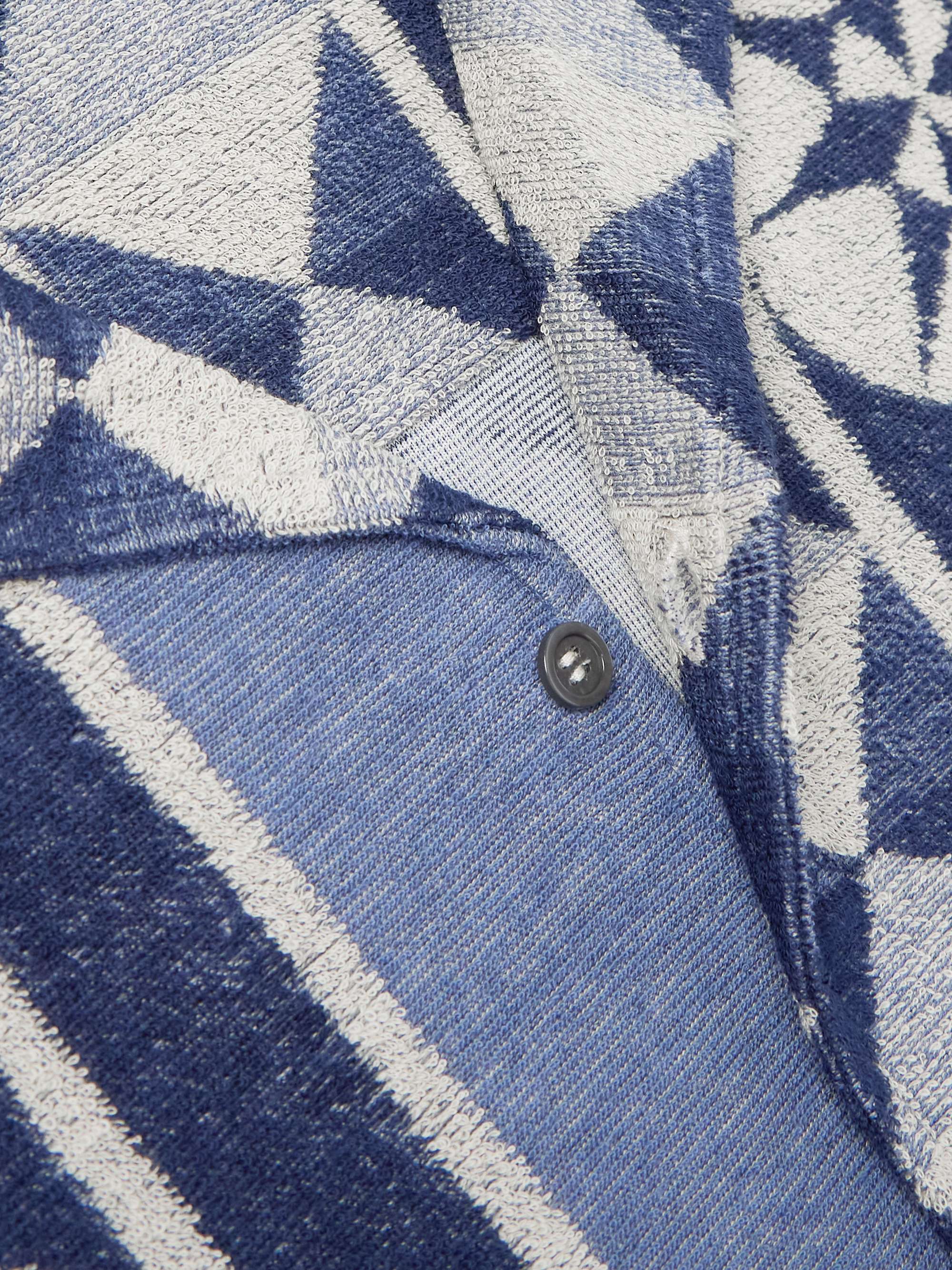 + Paula's Ibiza Camp-Collar Jacquard-Knit Cotton-Blend Terry Shirt view