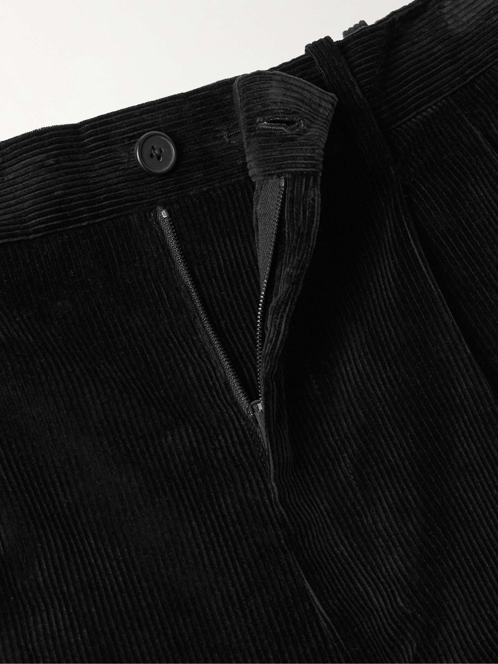 Speek Tapered Pleated Cotton and Cashmere-Blend Corduroy Suit Trousers view