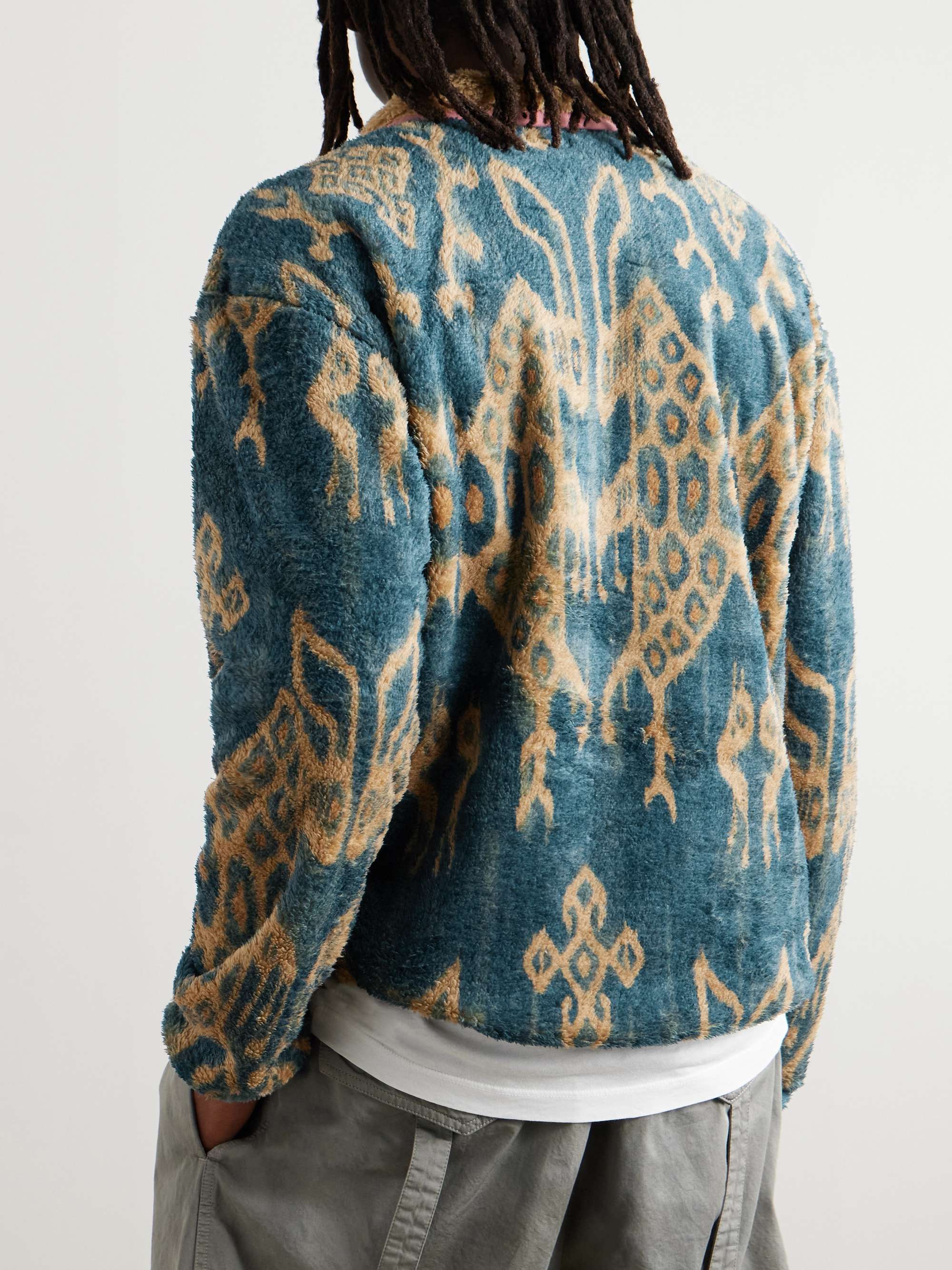 Java Kasuri Jacquard-Trimmed Printed Fleece Sweatshirt view