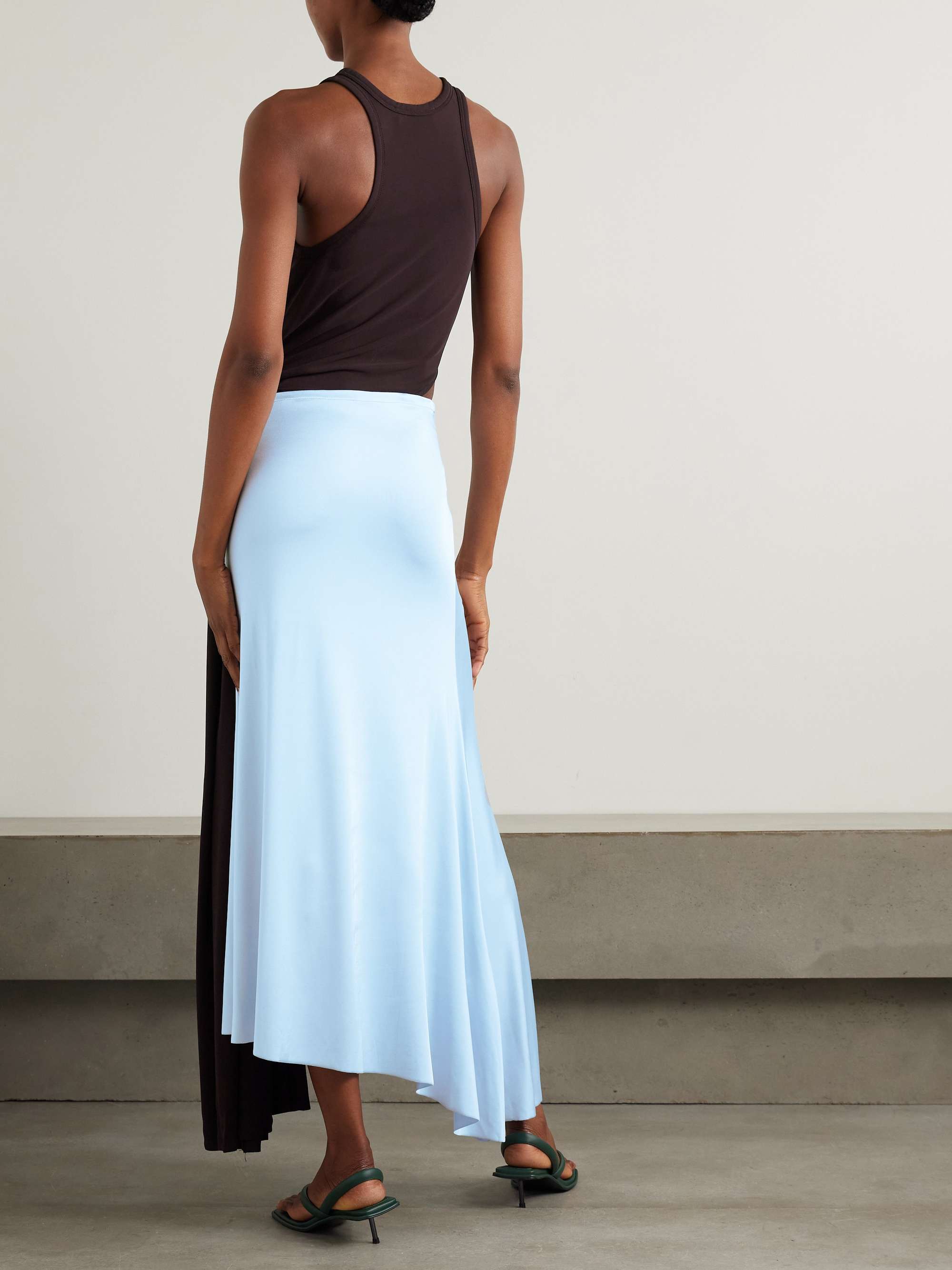 Embellished two-tone cutout jersey midi dress view