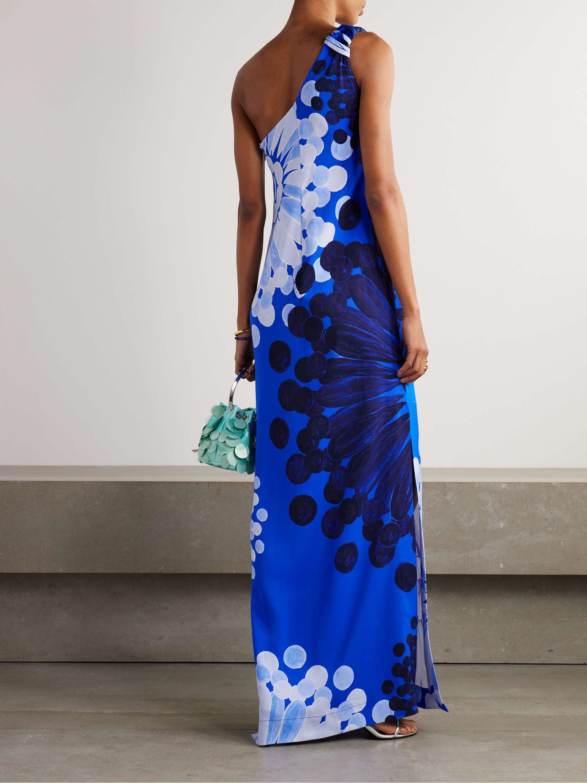 Nefeli one-shoulder floral-print crepe maxi dress view