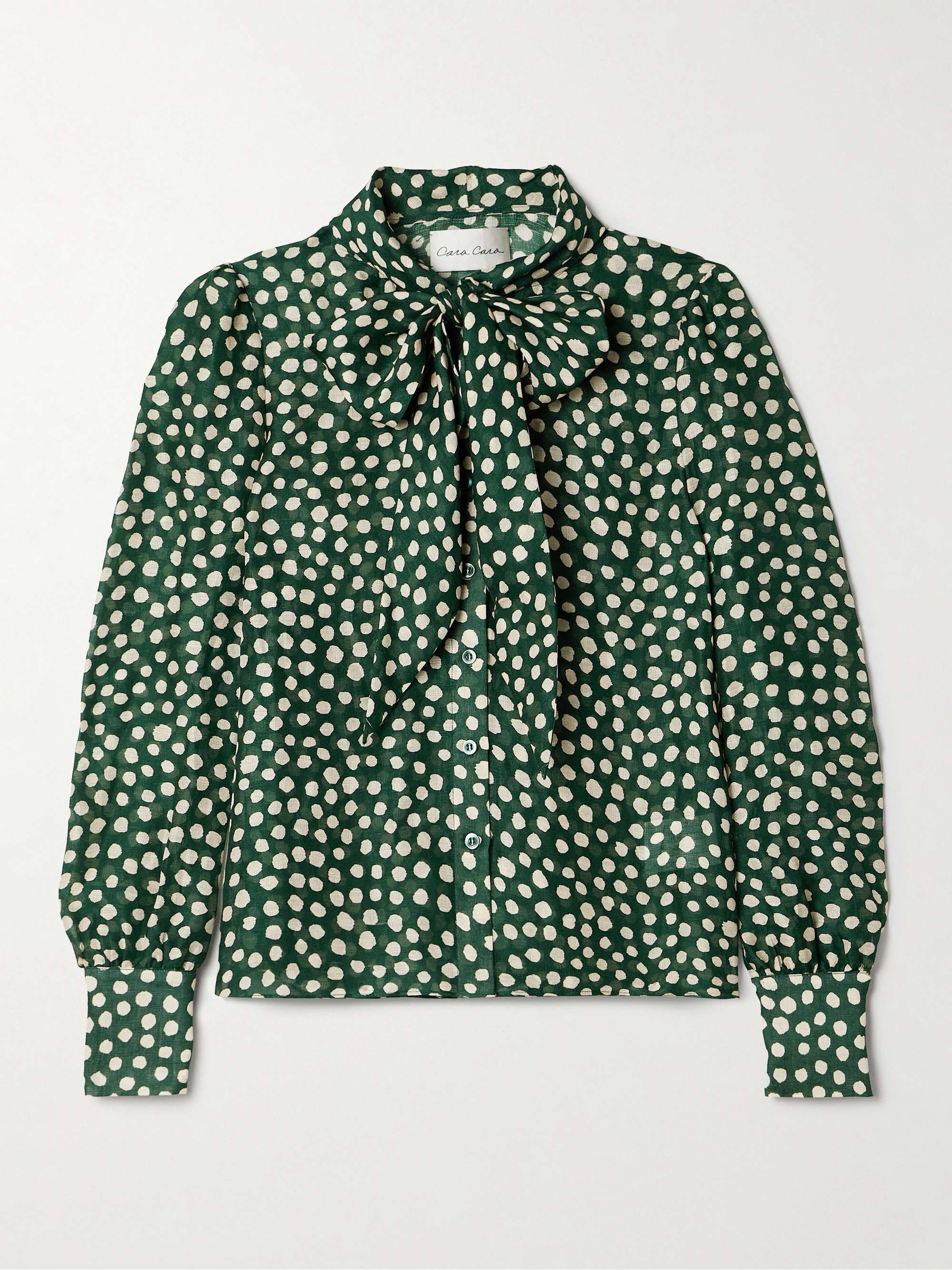 Chili pussy-bow polka-dot silk-voile shirt hero visual