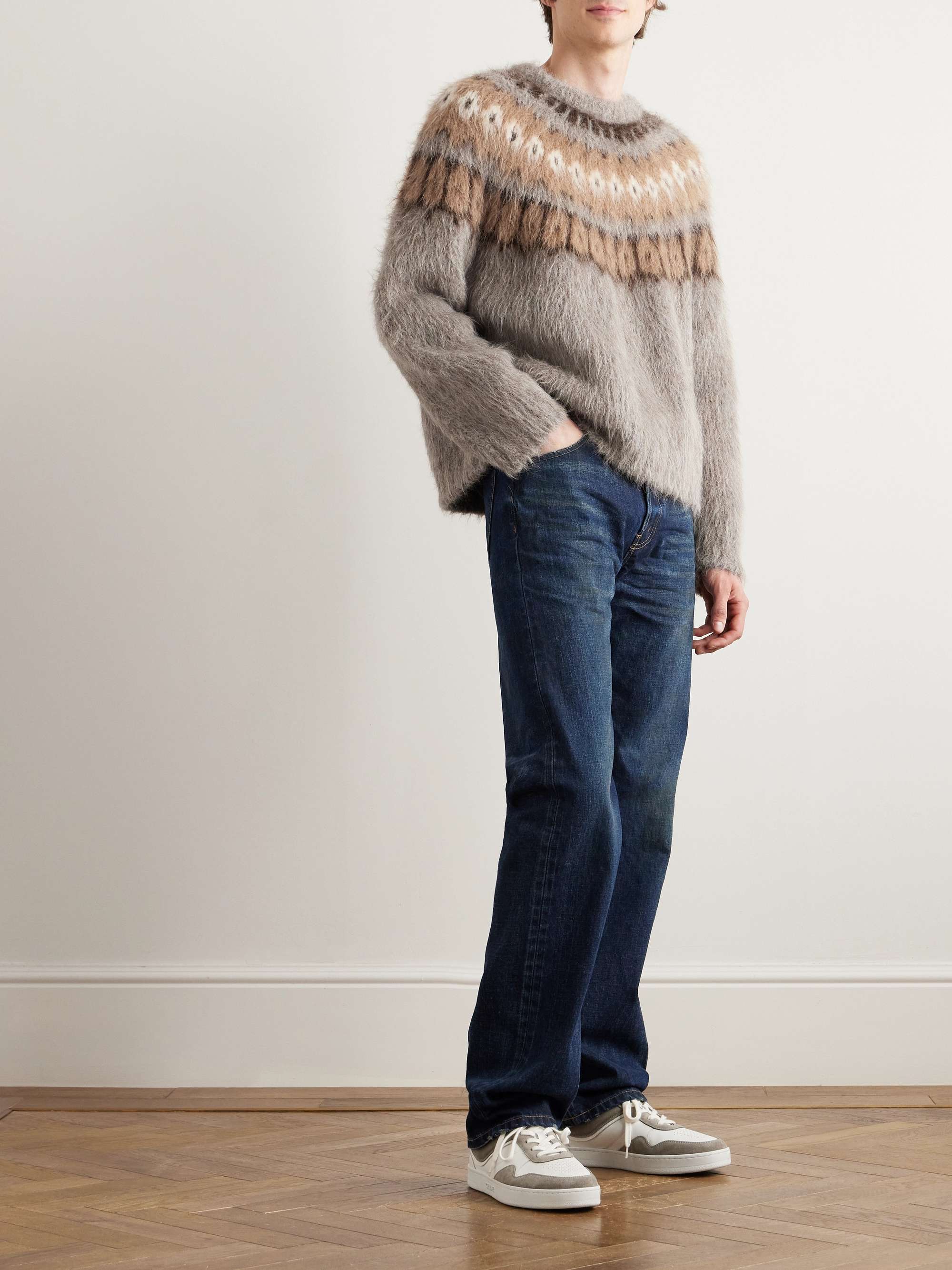 Fair Isle Brushed Alpaca Wool-Blend Sweater view