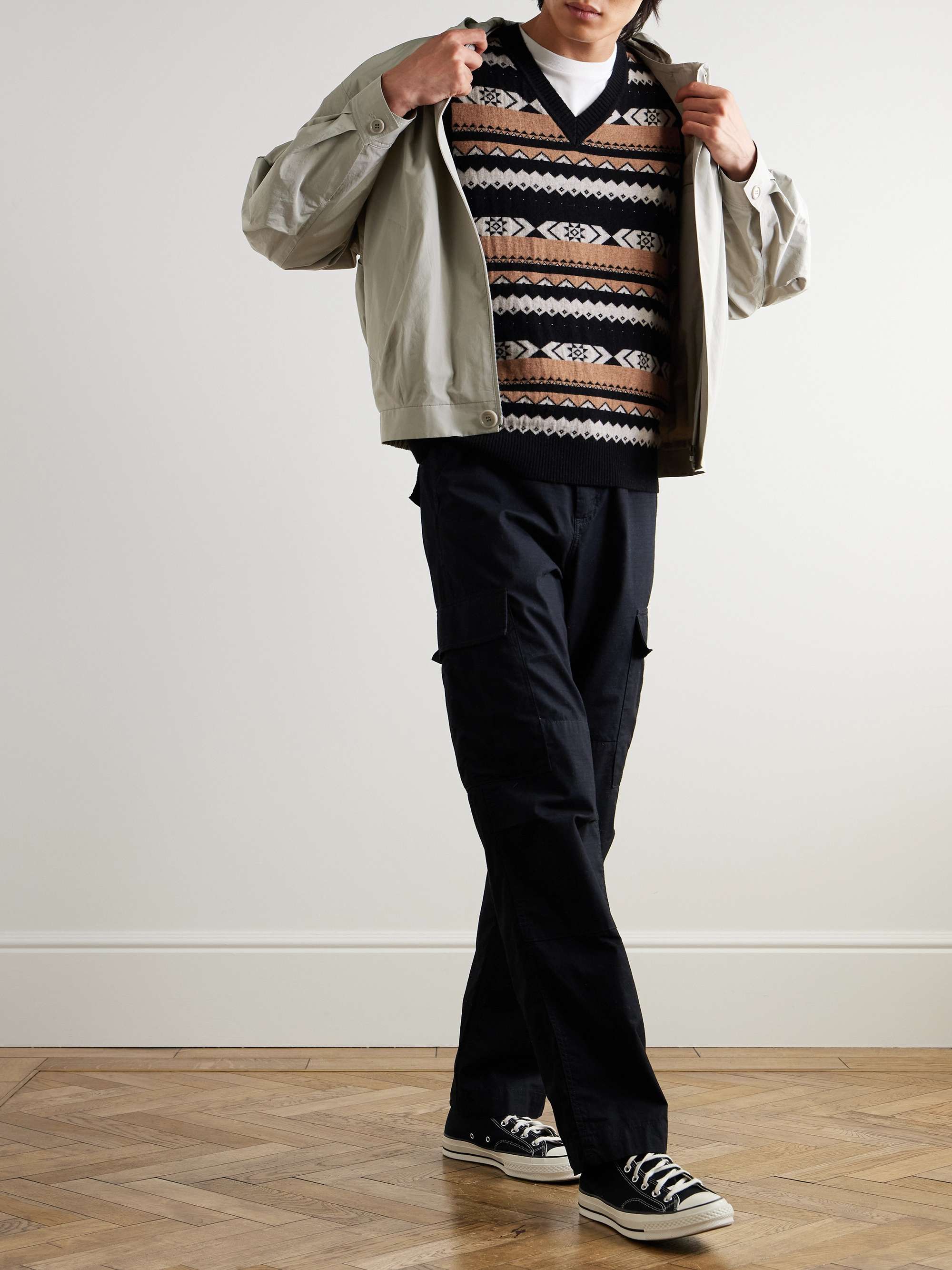 Jacquard-Knit Merino Wool and Cashmere-Blend Sweater Vest view