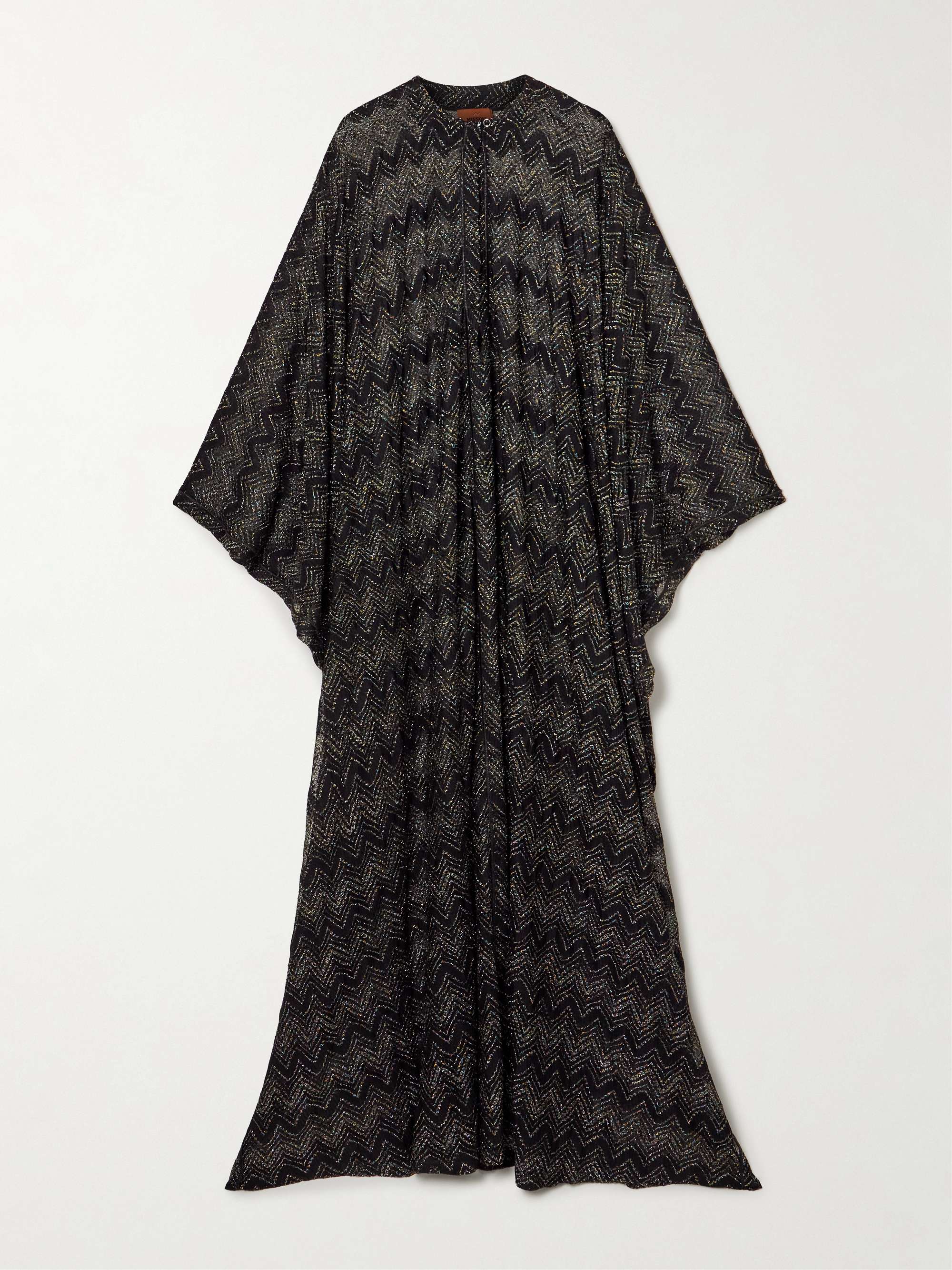 Mare striped metallic crochet-knit kaftan hero visual