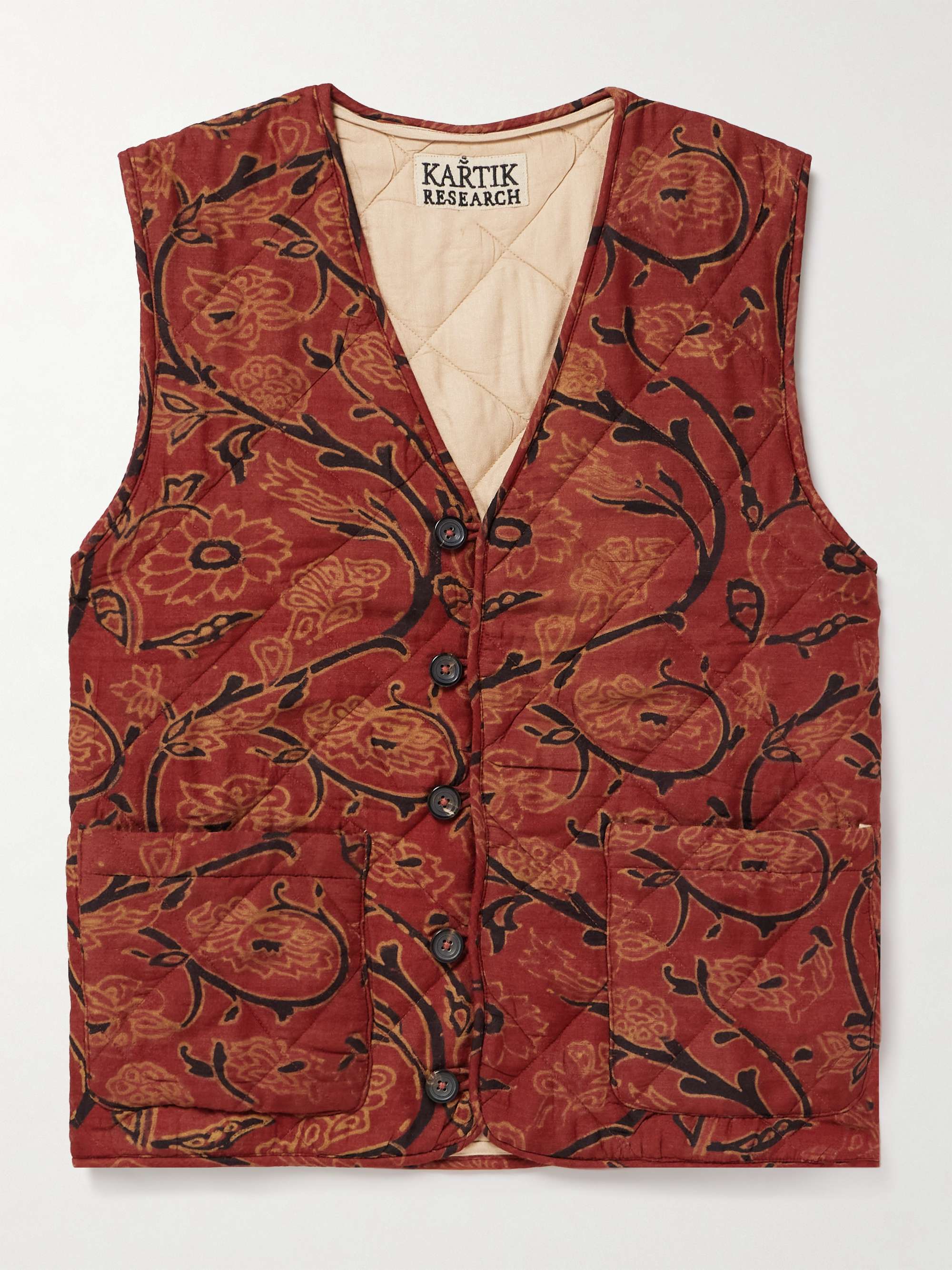 Printed Quilted Silk Vest hero visual