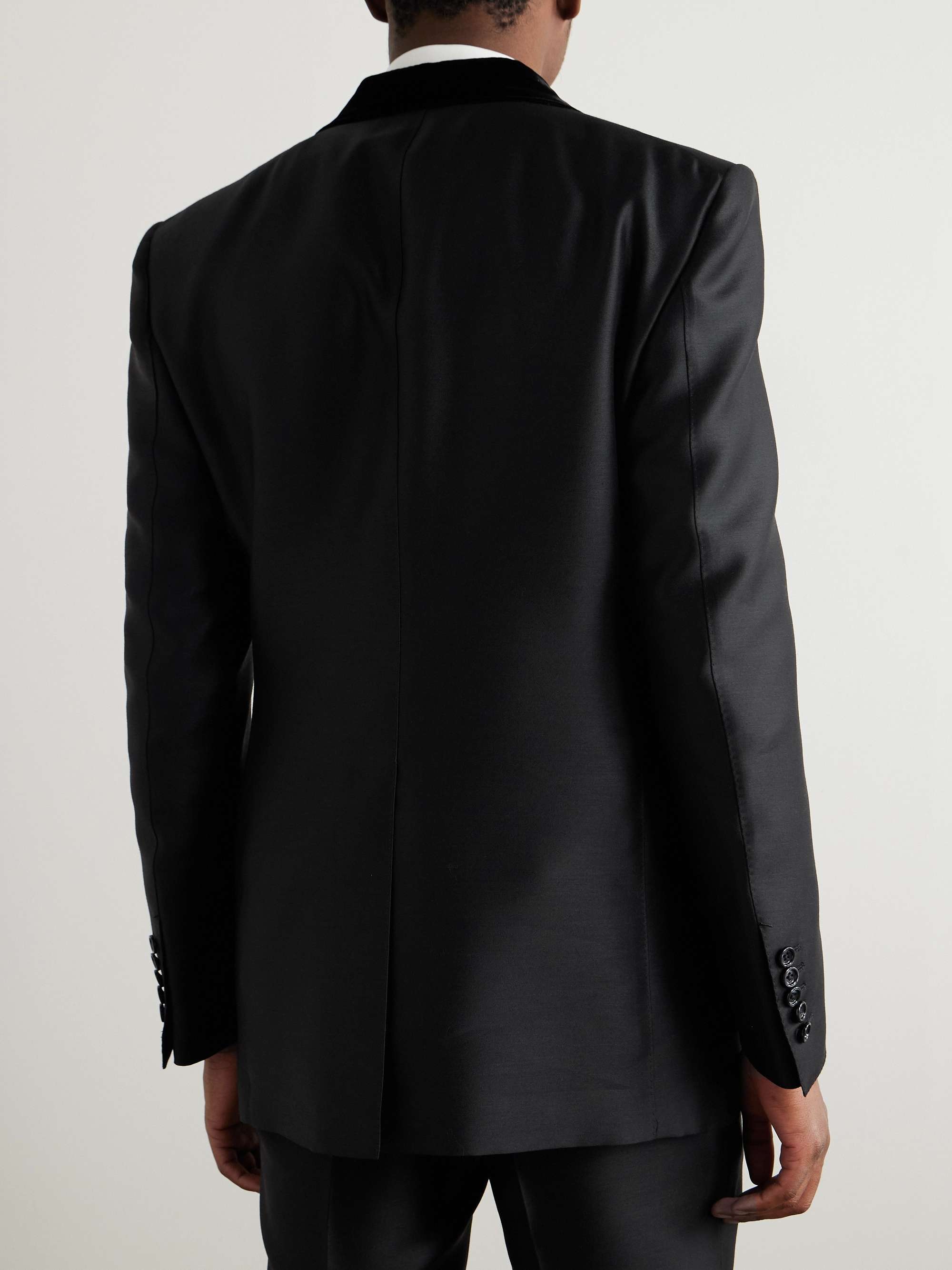 Velvet-Trimmed Wool, Mohair and Silk-Blend Tuexedo Jacket view