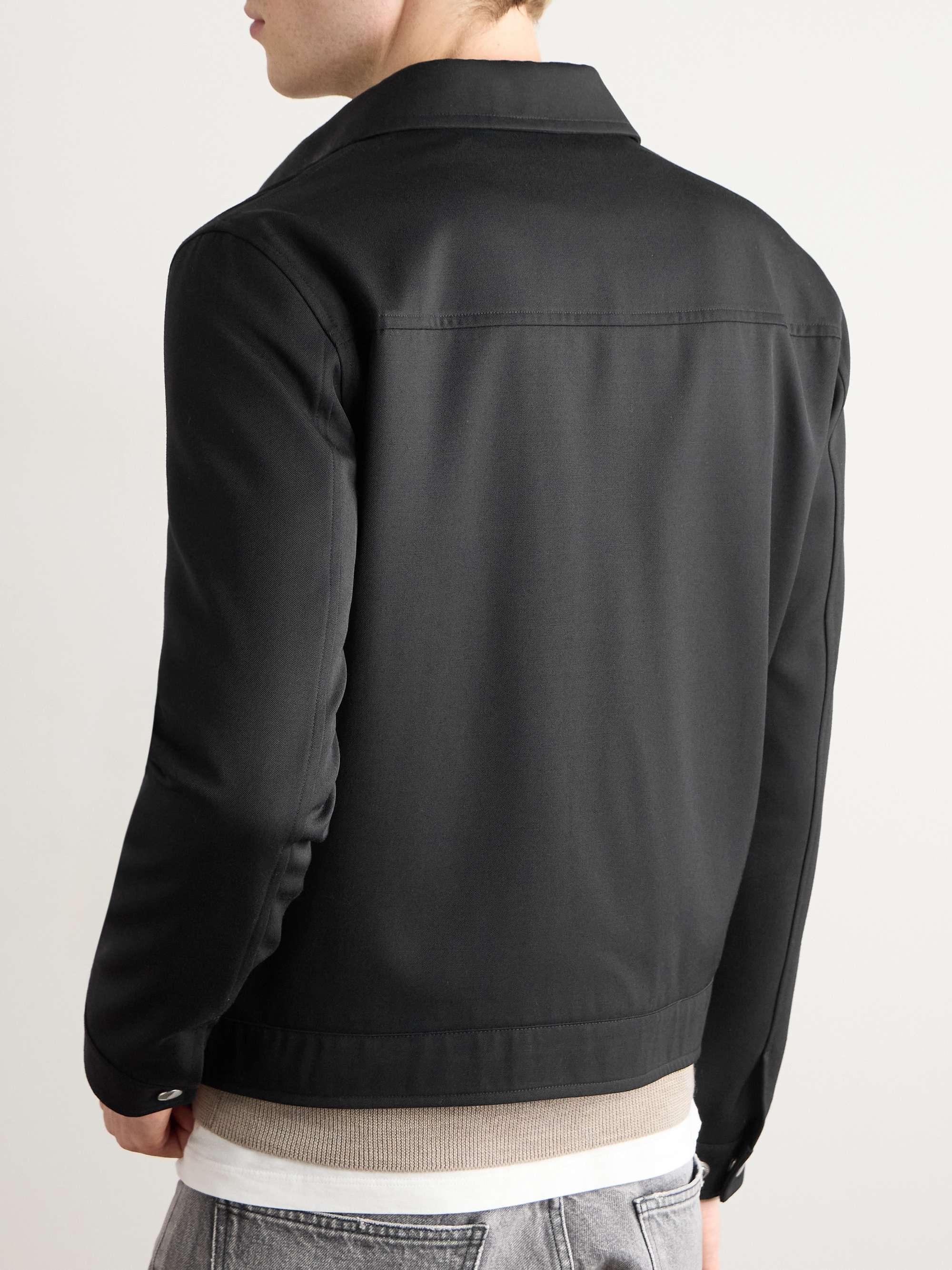 Triomphe Logo-Embroidered Wool-Blend Twill Jacket view