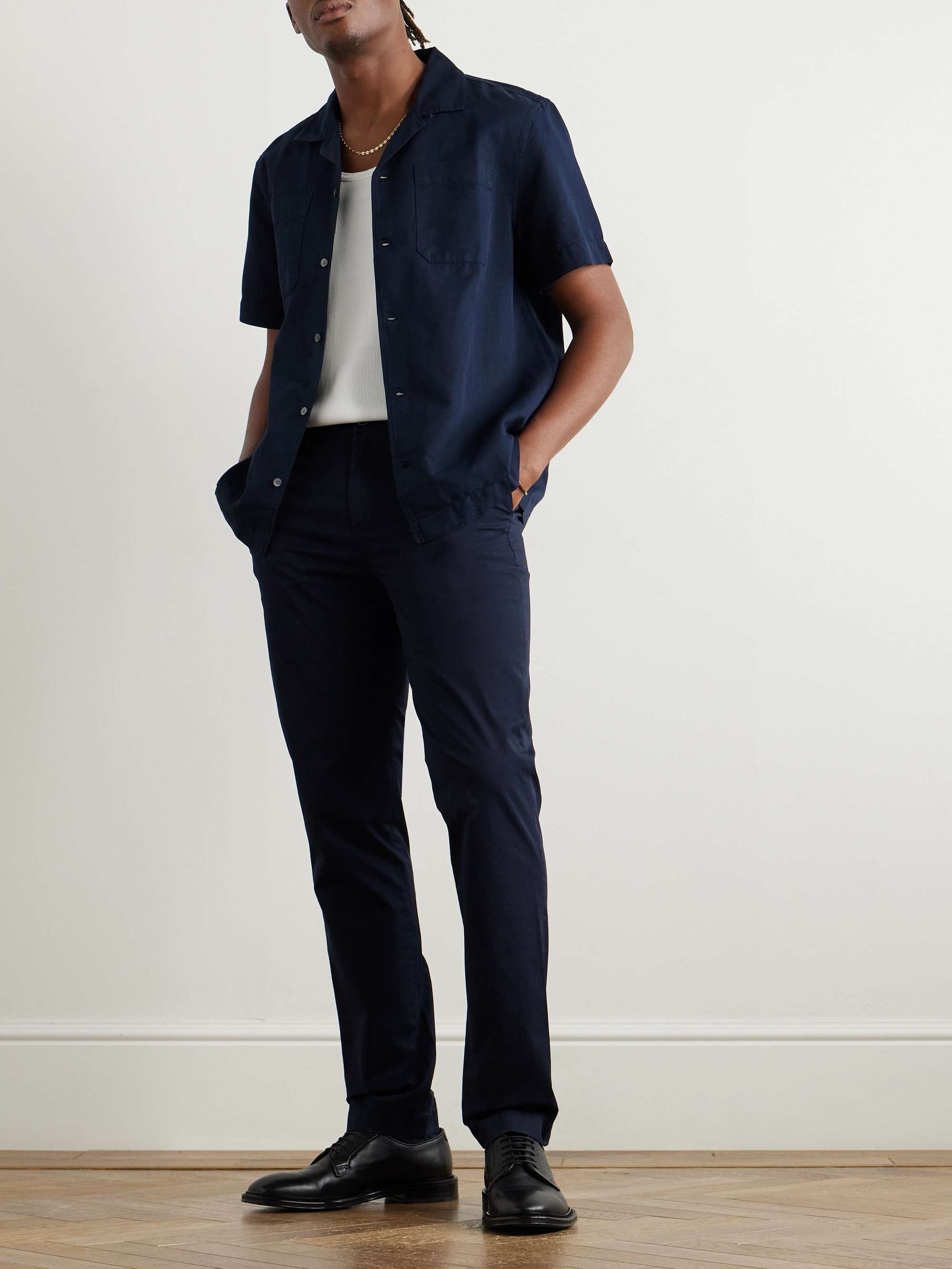 Pinco Slim-Fit Straight-Leg Stretch-Cotton Twill Trousers view