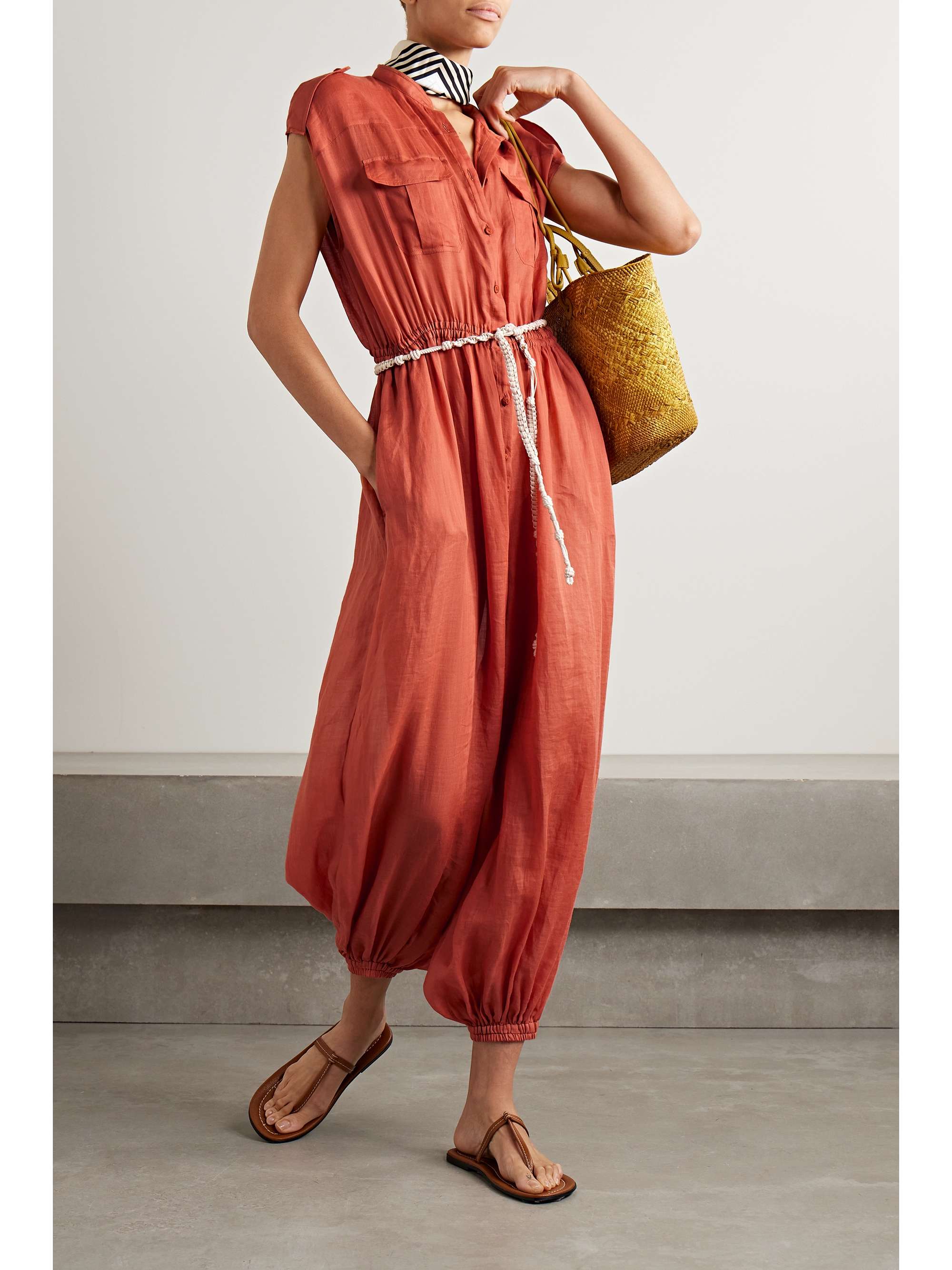 Belted ramie jumpsuit view