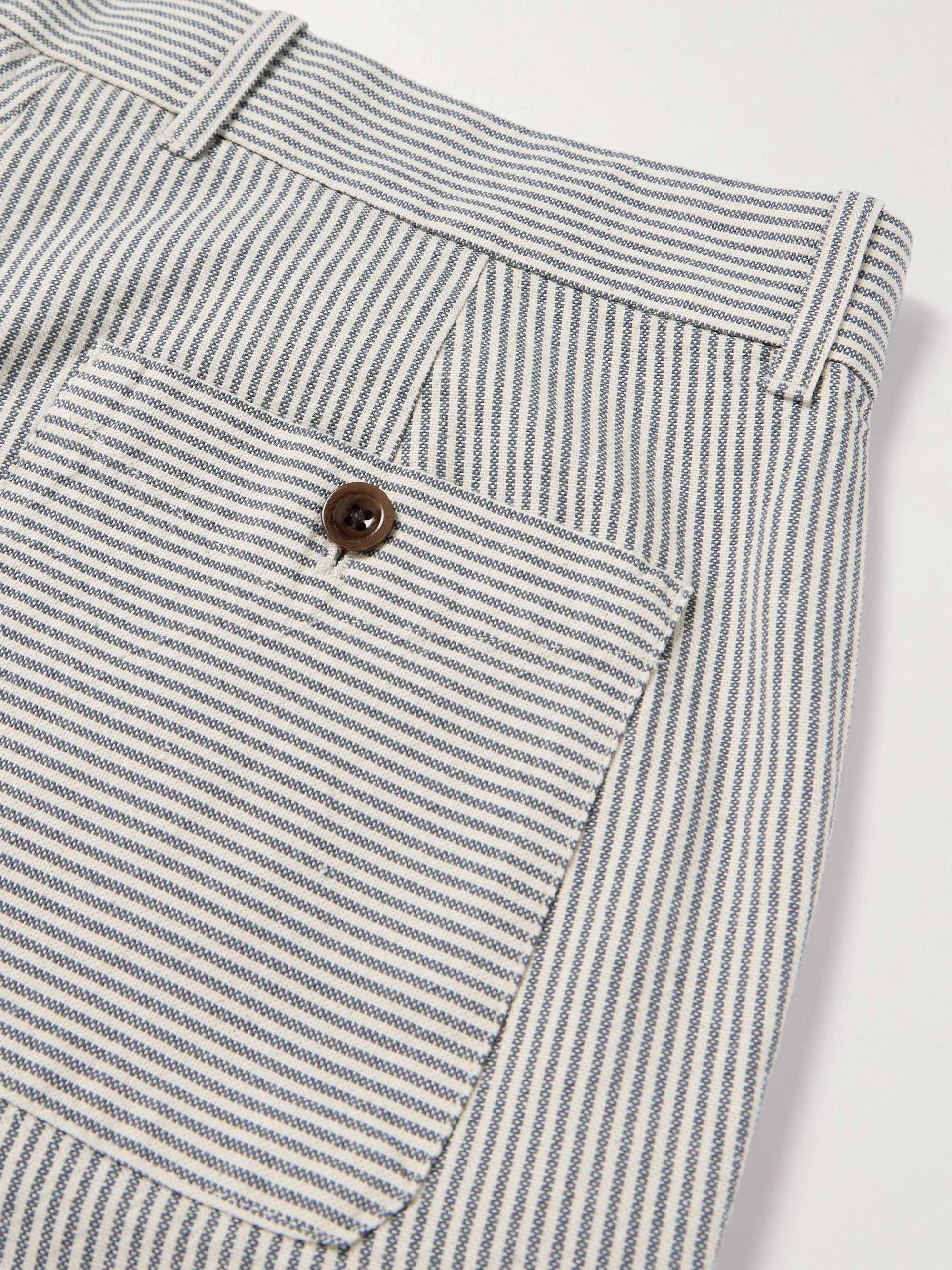 Slim-Fit Straight-Leg Striped Cotton Bermuda Shorts view