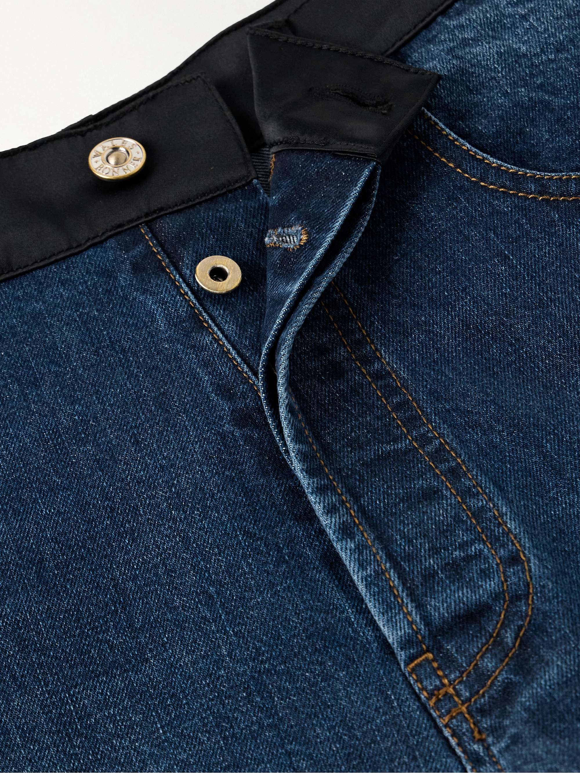 Echo Straight-Leg Satin-Trimmed Jeans view
