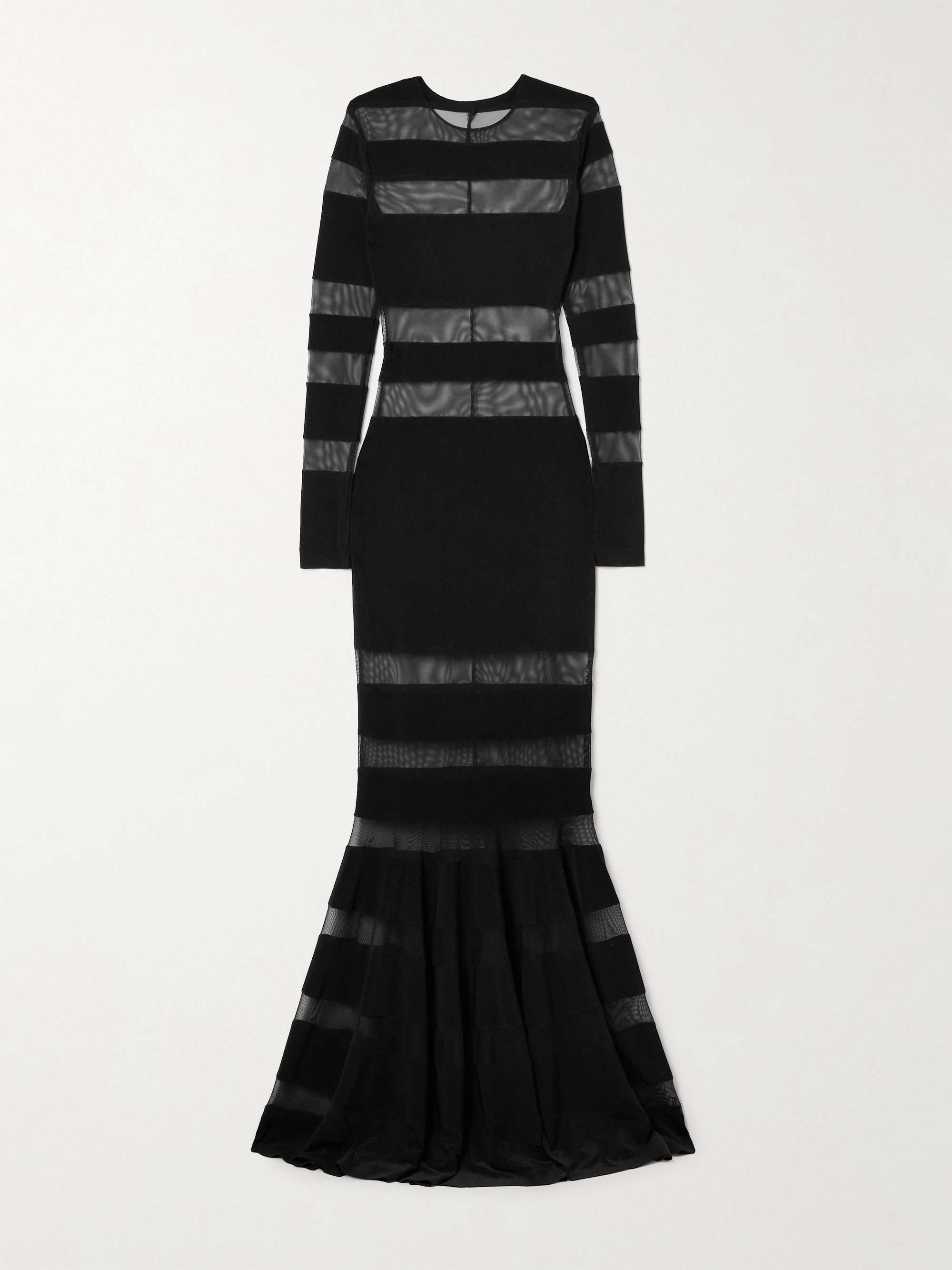 Mesh-paneled stretch-jersey gown hero visual