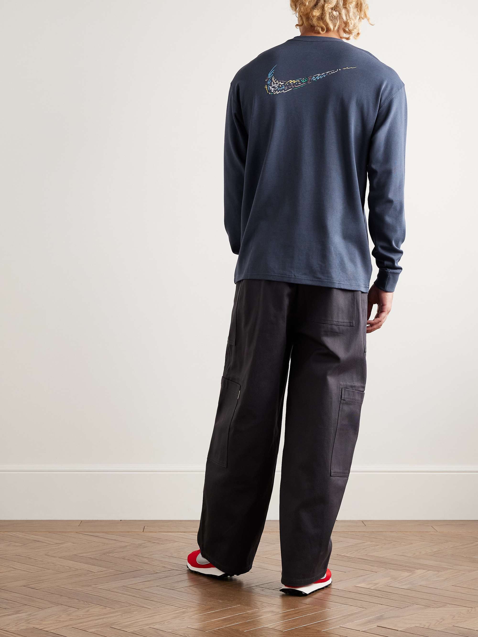 Sportswear M90 Logo-Embroidered Modal and Cotton-Blend Jersey T-Shirt view