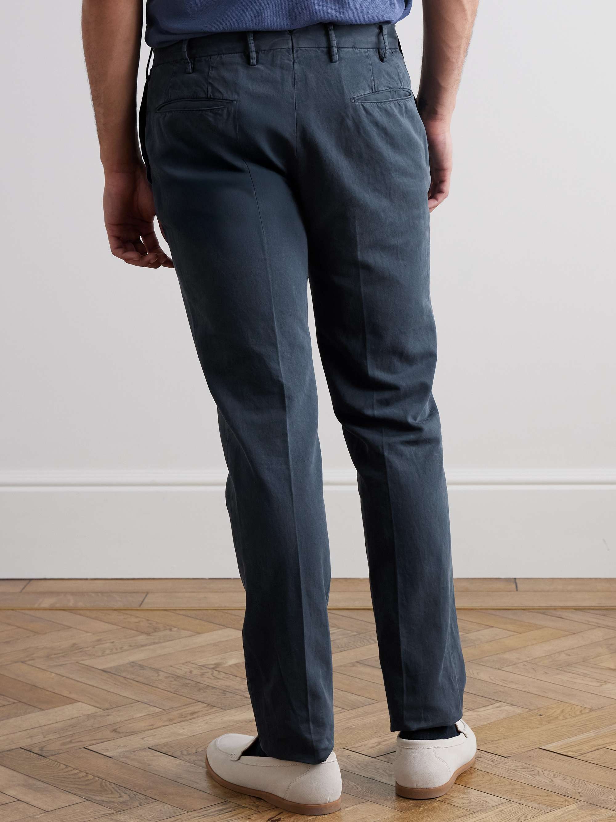 Venezia 1951 Slim-Fit Cotton and Linen-Blend Trousers view
