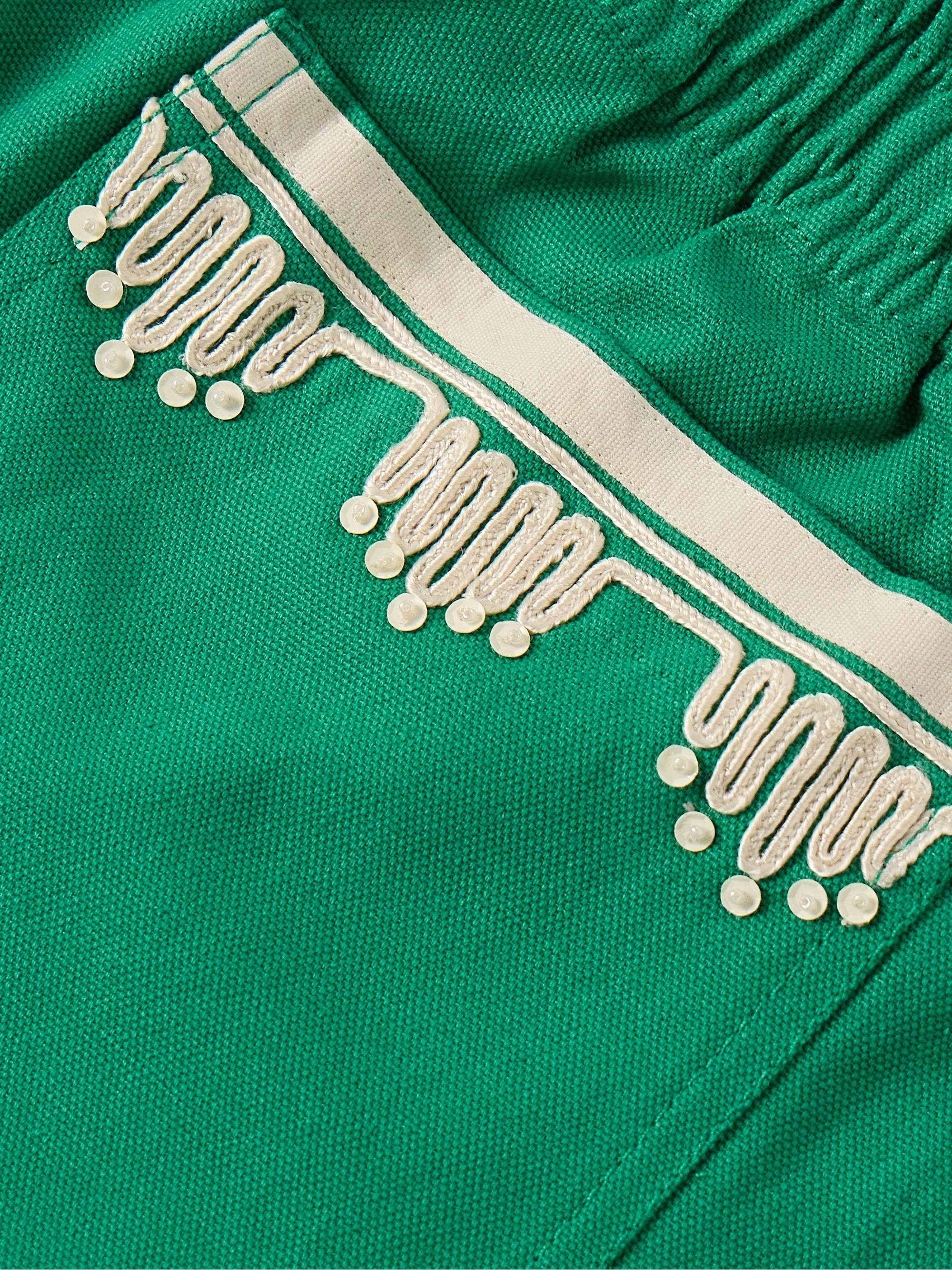 Ripple Straight-Leg Embellished Grosgrain-Trimmed Cotton-Canvas Shorts view